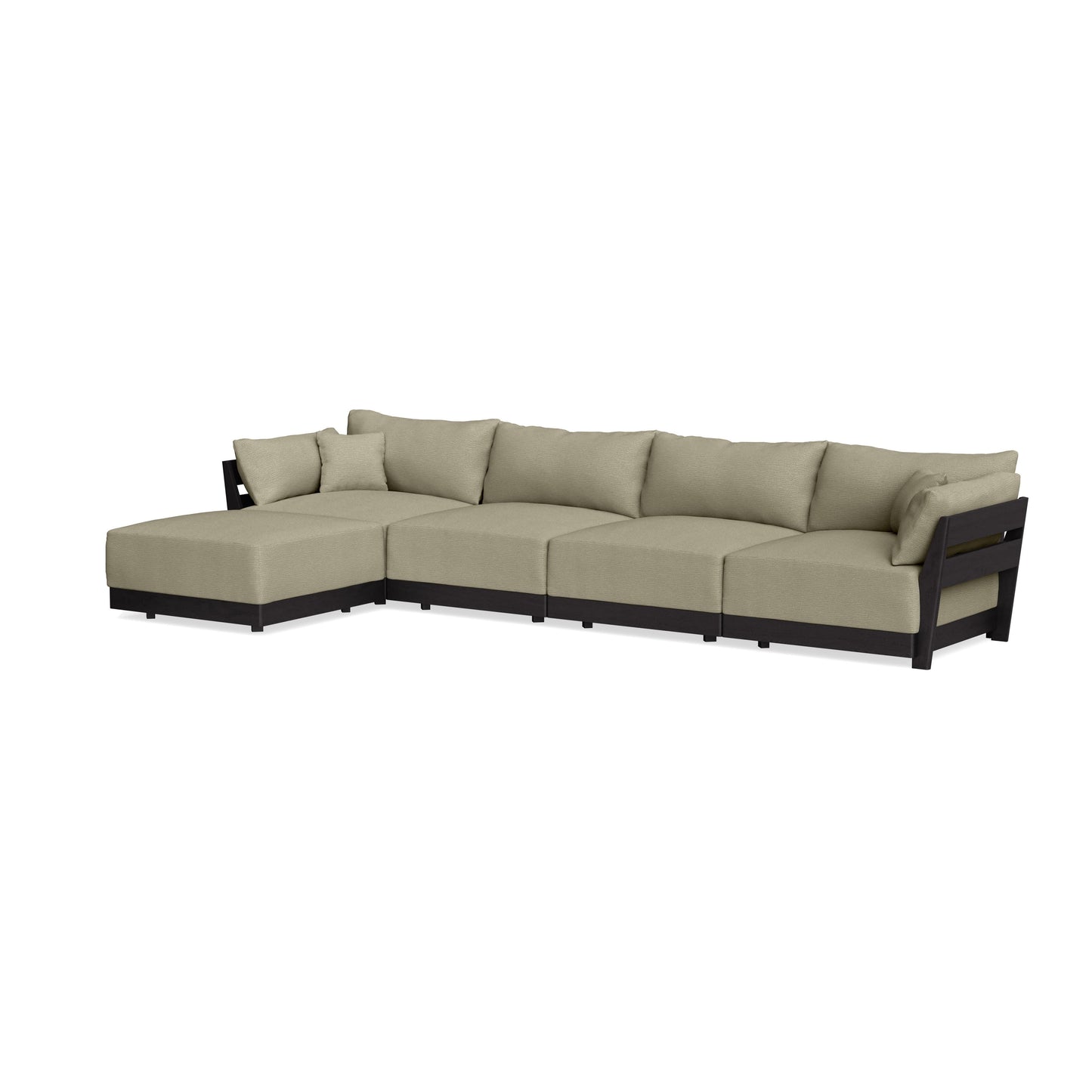 Modular Bondi Black 4-Seater Sectional in Cappuccino | Classic Blend
