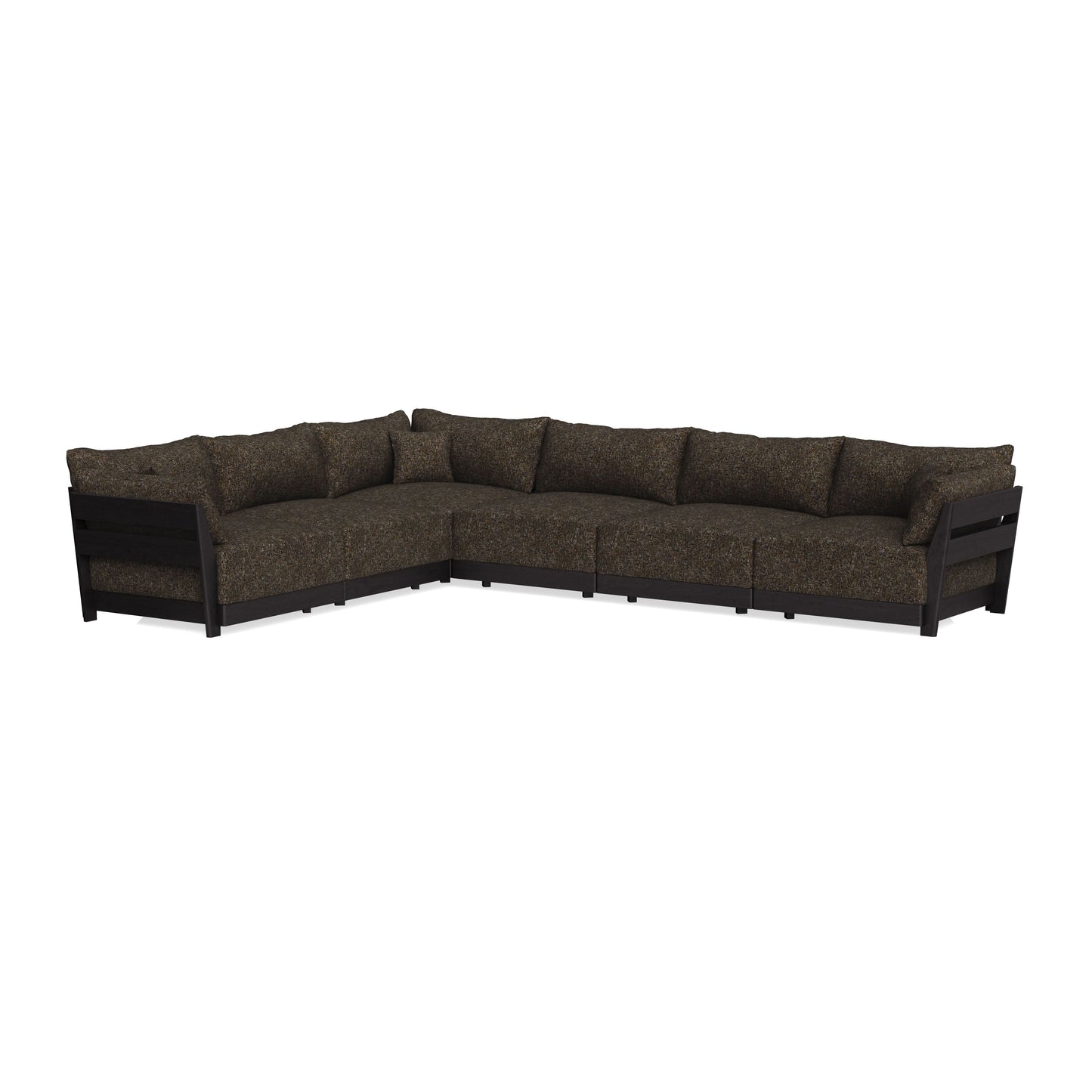 Modular Bondi Black 6-Seater Corner Sectional in Phantom | Memory Foam Blend