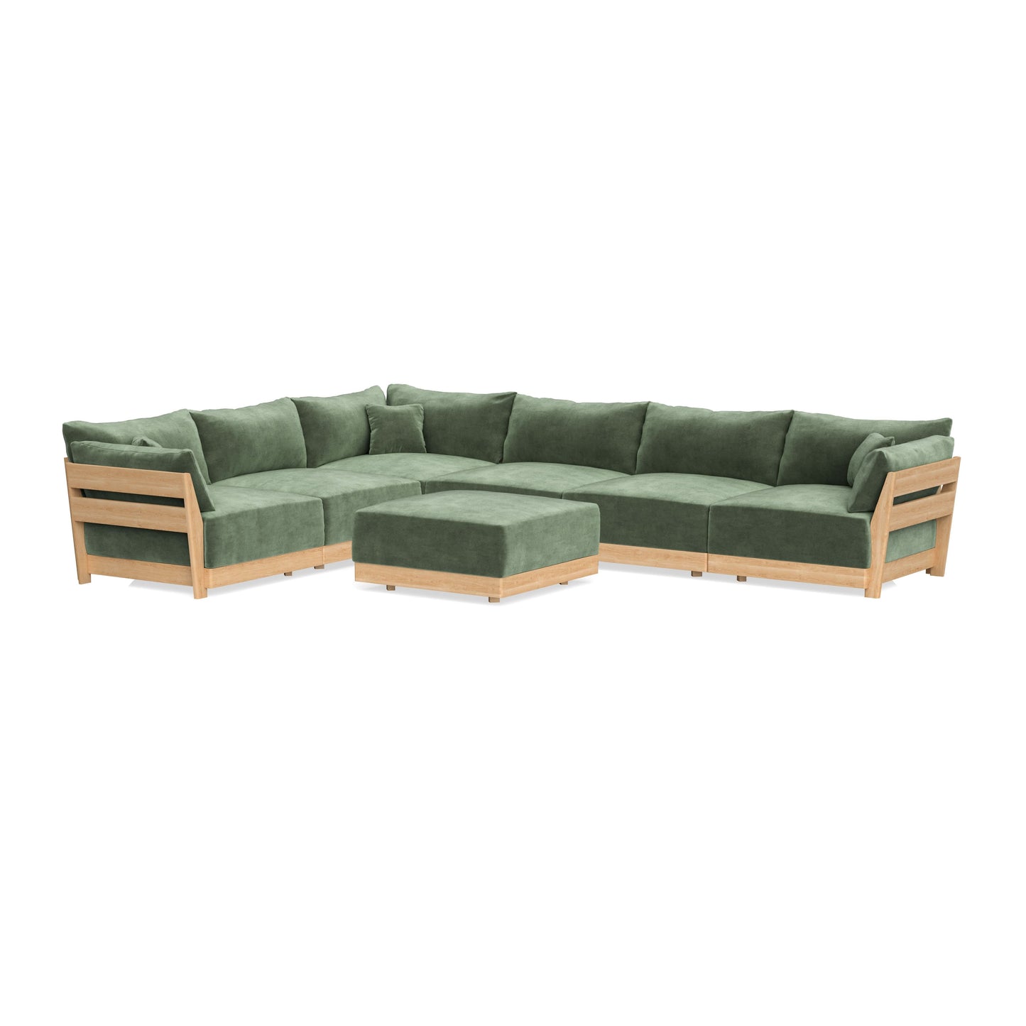 Slipcover Only - Modular Bondi 6-Seater Corner Sectional + Ottoman in Rosemary