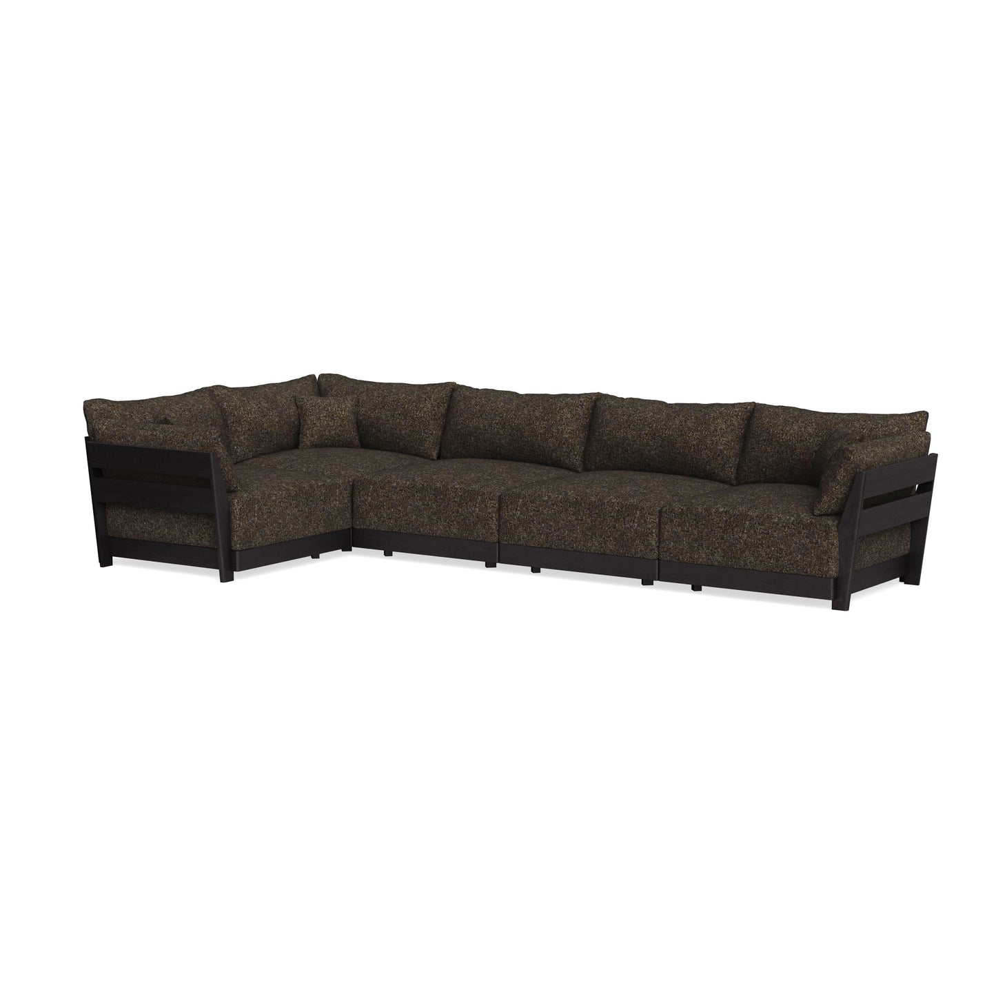 Modular Bondi Black 5-Seater L-Sectional in Phantom | Memory Foam Blend