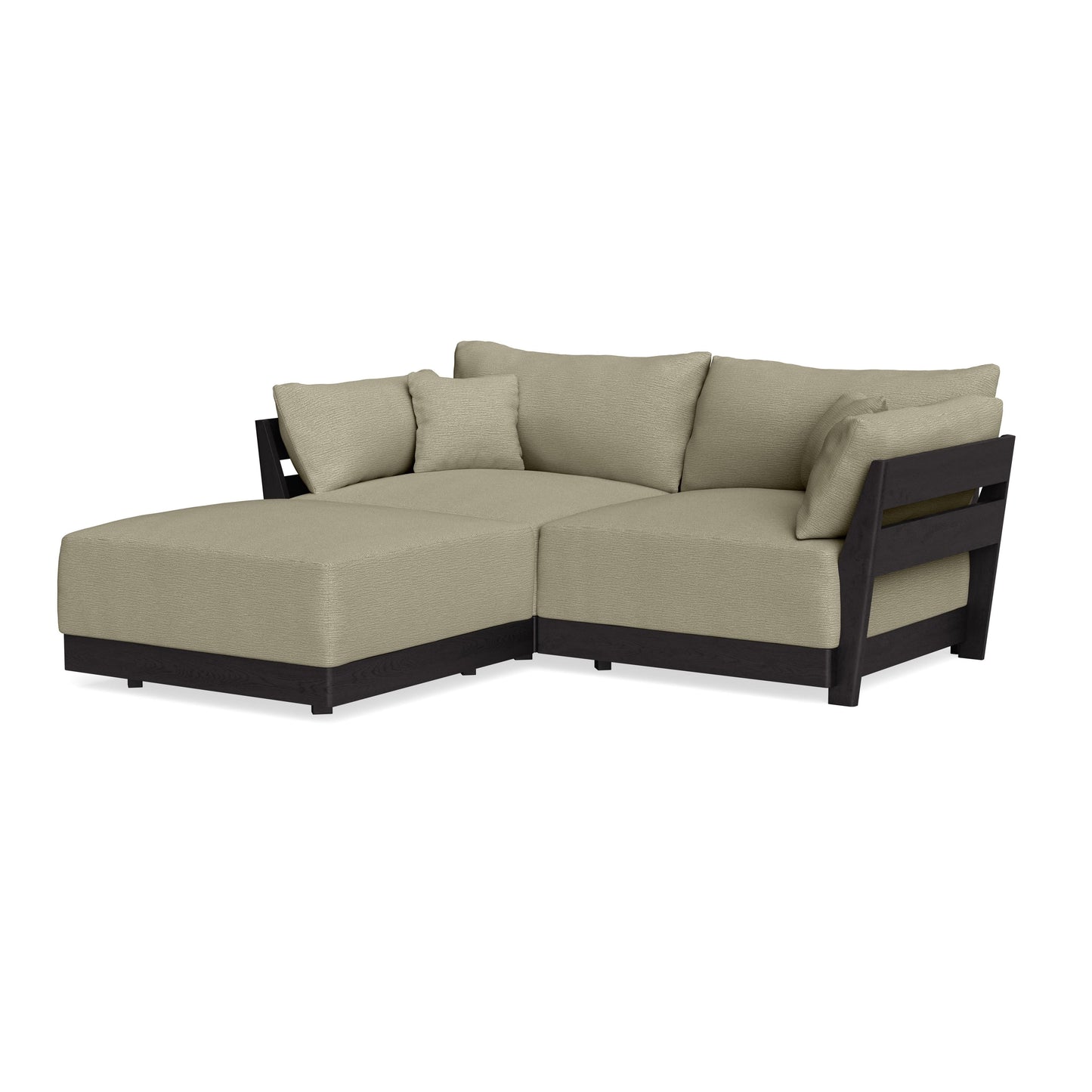 Modular Bondi Black 2-Seater Sectional in Cappuccino | Classic Blend
