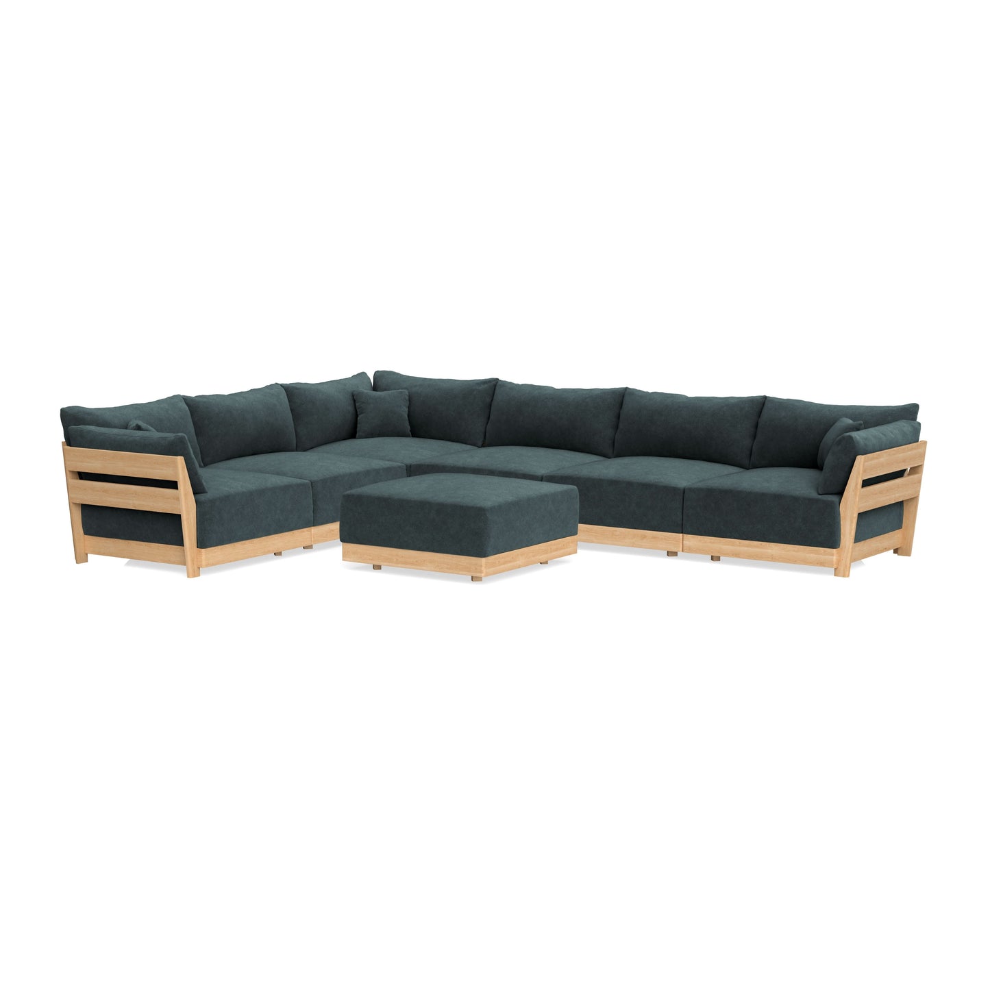 Slipcover Only - Modular Bondi 6-Seater Corner Sectional + Ottoman in Nightfall