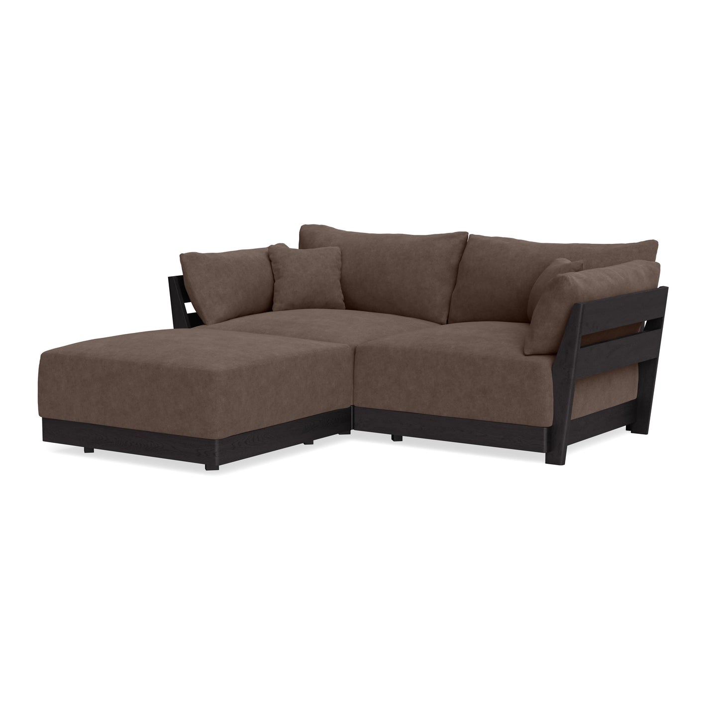 Modular Bondi Black 2-Seater Sectional in Chocolate | Classic Blend