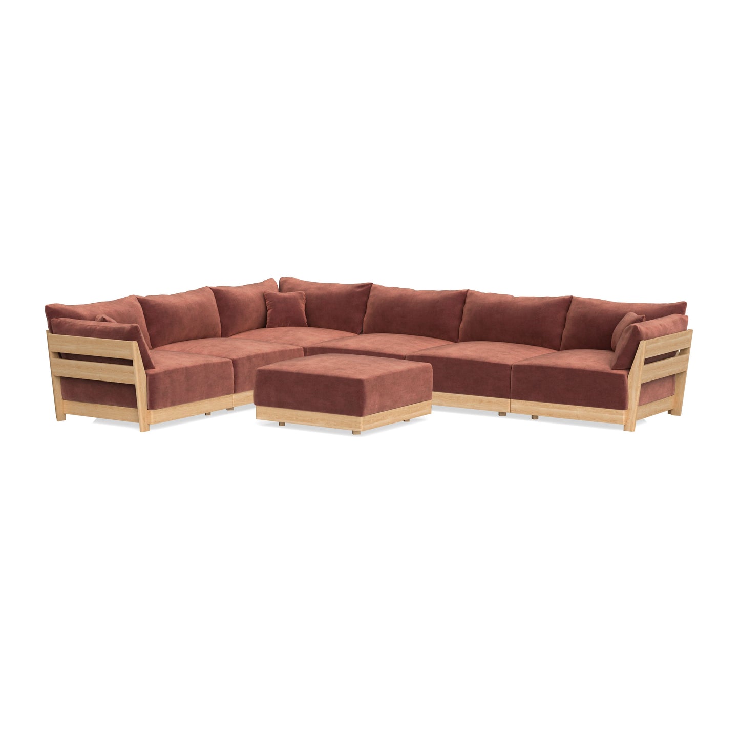 Slipcover Only - Modular Bondi 6-Seater Corner Sectional + Ottoman in Spice