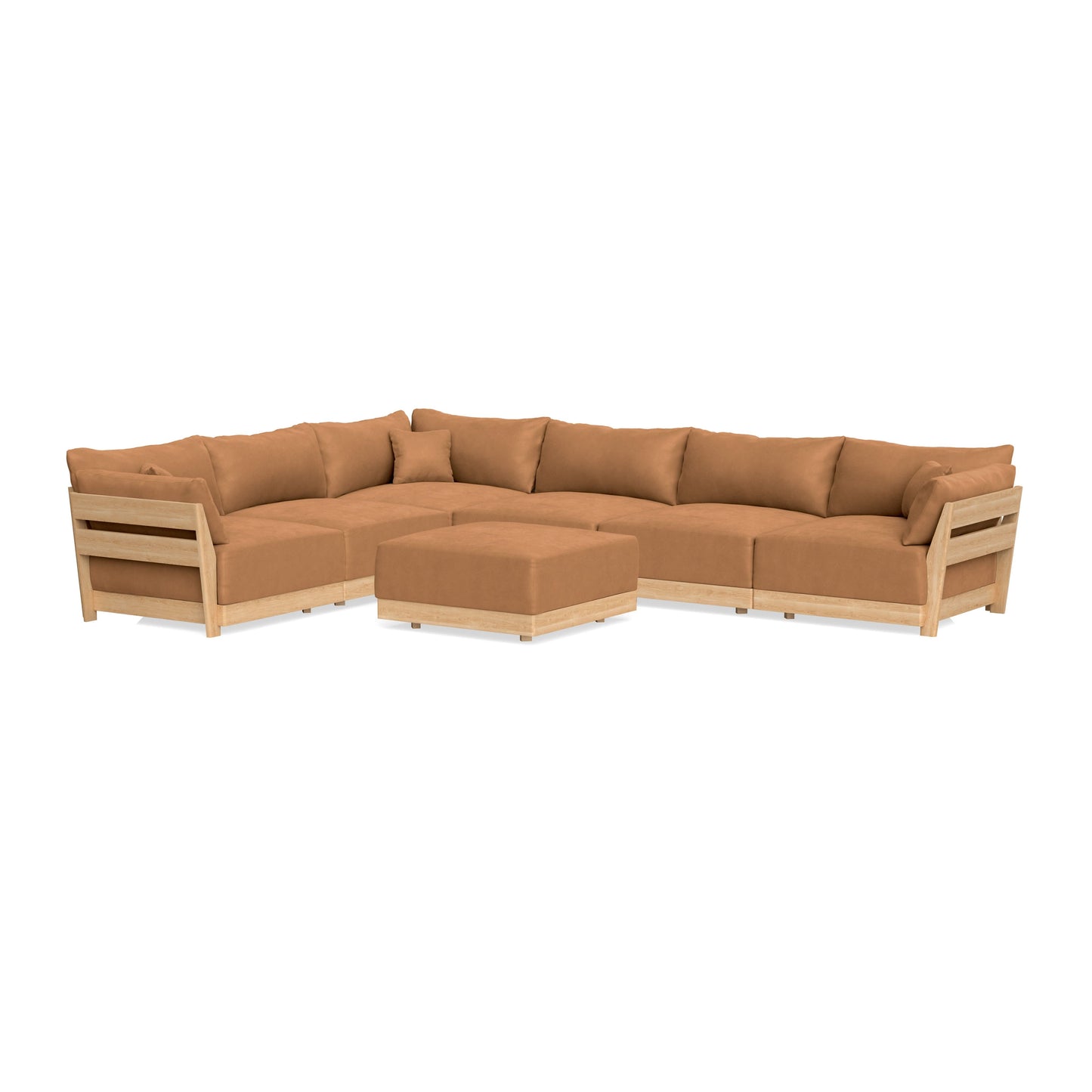 Slipcover Only - Modular Bondi 6-Seater Corner Sectional + Ottoman in Cheddar