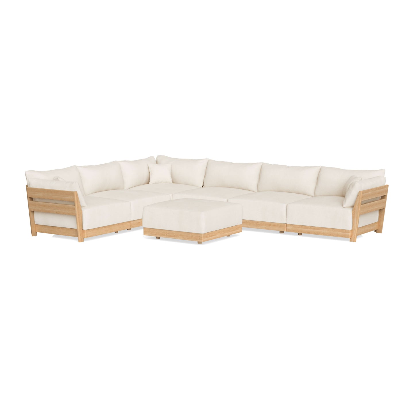 Slipcover Only - Modular Bondi 6-Seater Corner Sectional + Ottoman in Powder