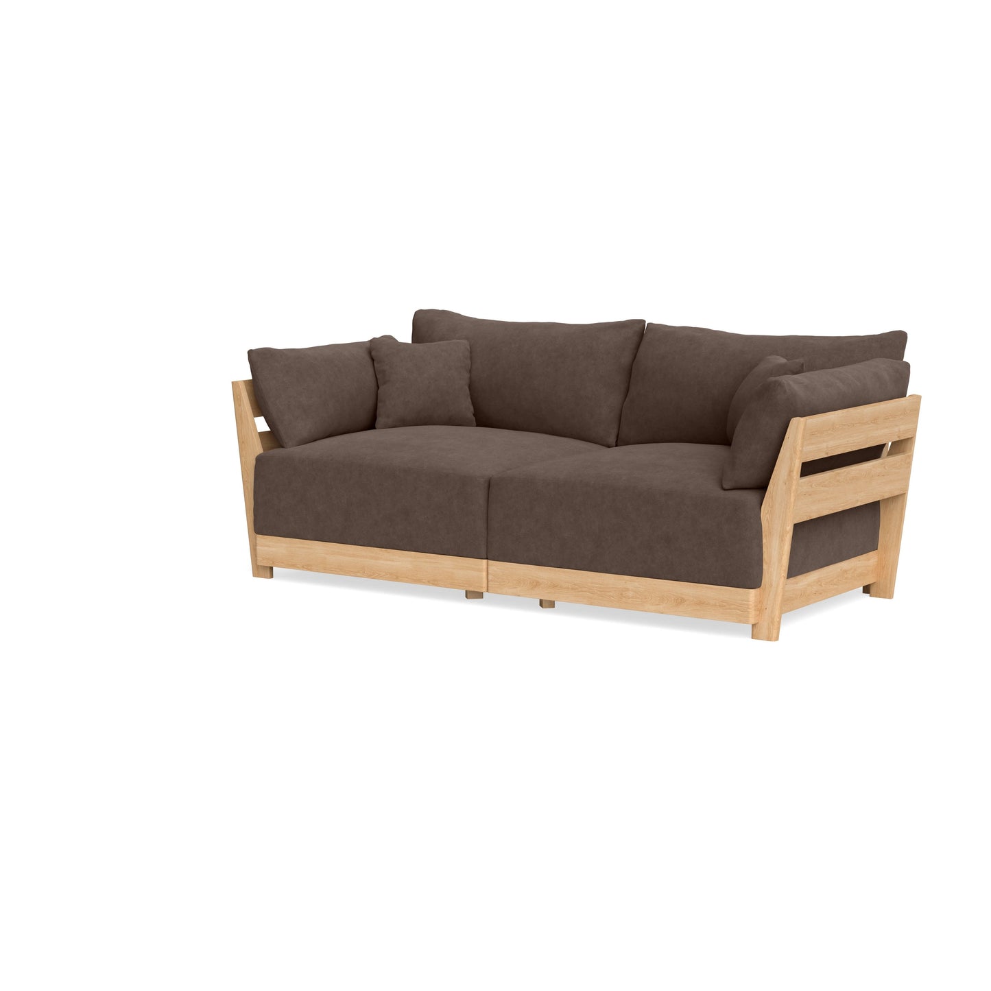 Modular Bondi Latte 2-Seater Sofa in Chocolate | Memory Foam Blend