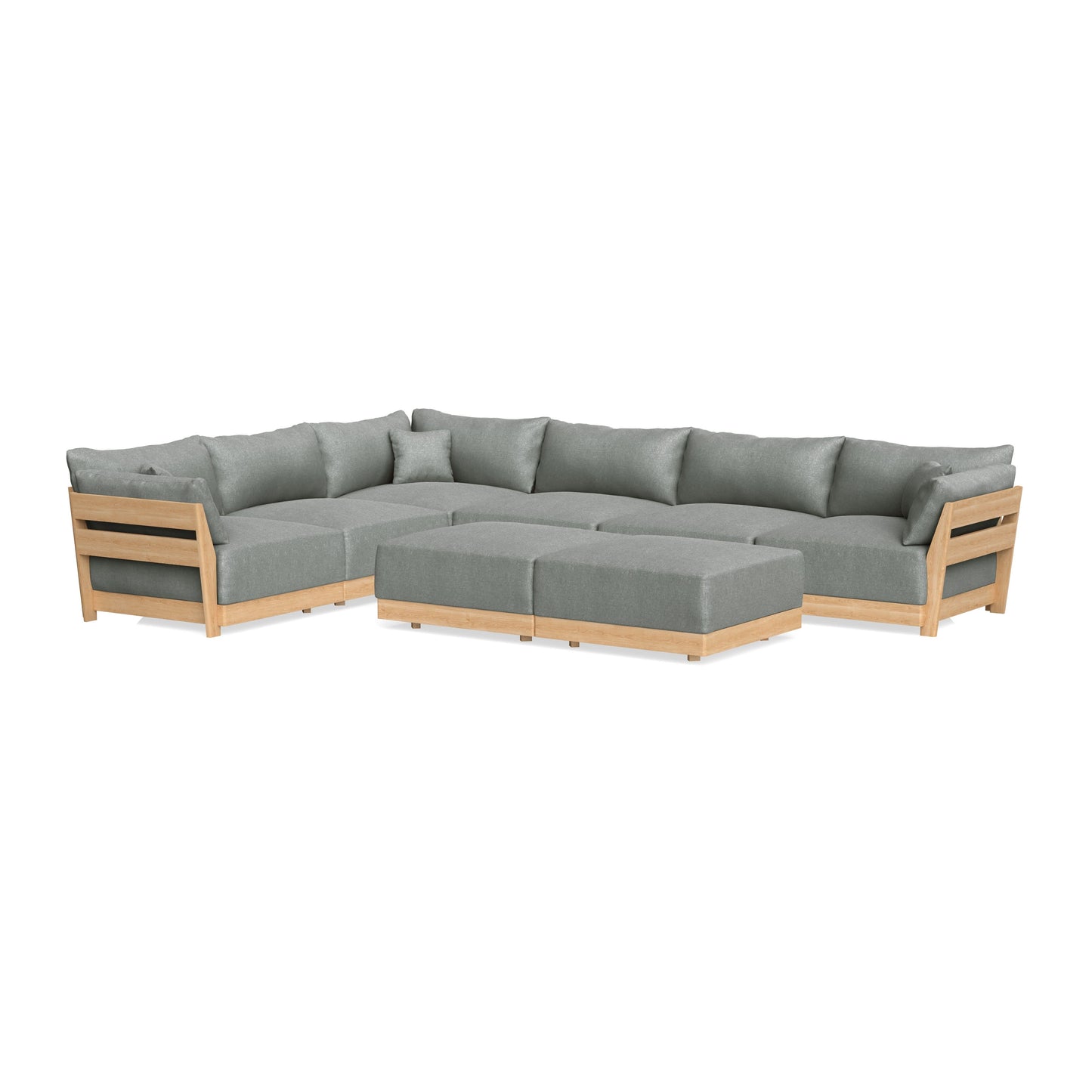 Slipcover Only - Modular Bondi 6-Seater Corner Sectional + Bench Ottoman in Storm Gray