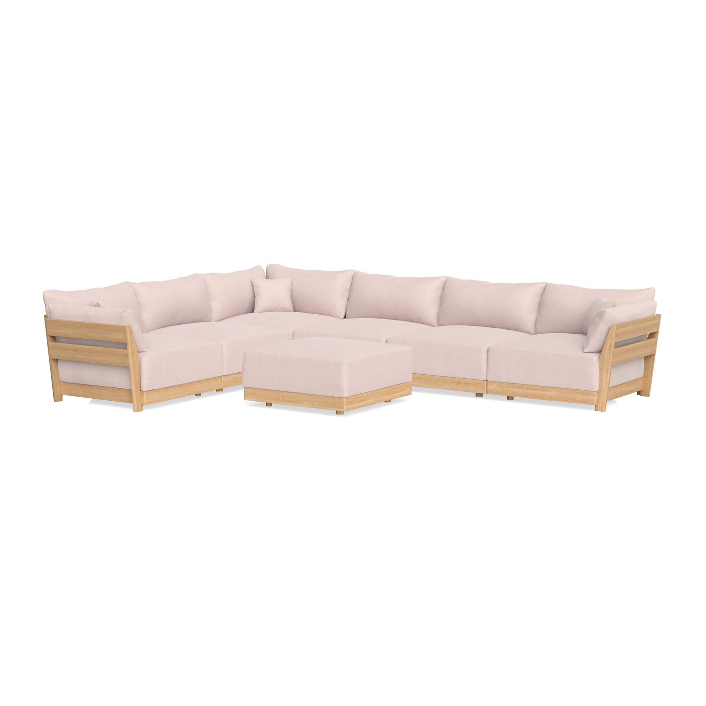 Slipcover Only - Modular Bondi 6-Seater Corner Sectional + Ottoman in Peony