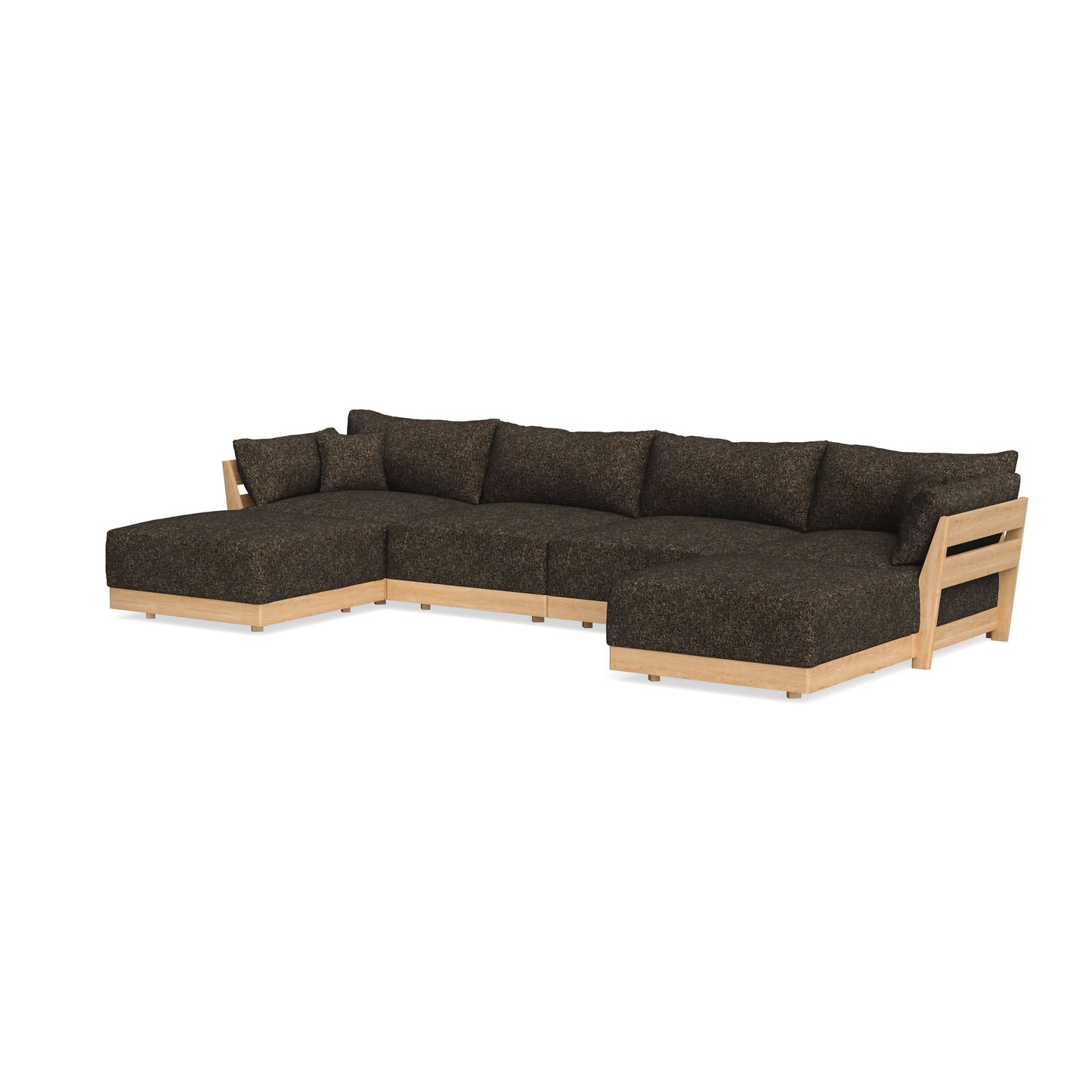 Modular Bondi Latte 4-Seater U-Sectional in Phantom | Memory Foam Blend