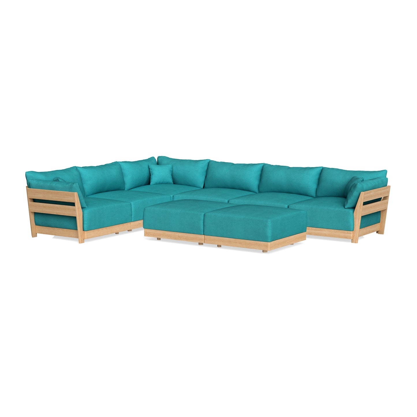 Slipcover Only - Modular Bondi 6-Seater Corner Sectional + Bench Ottoman in Pool