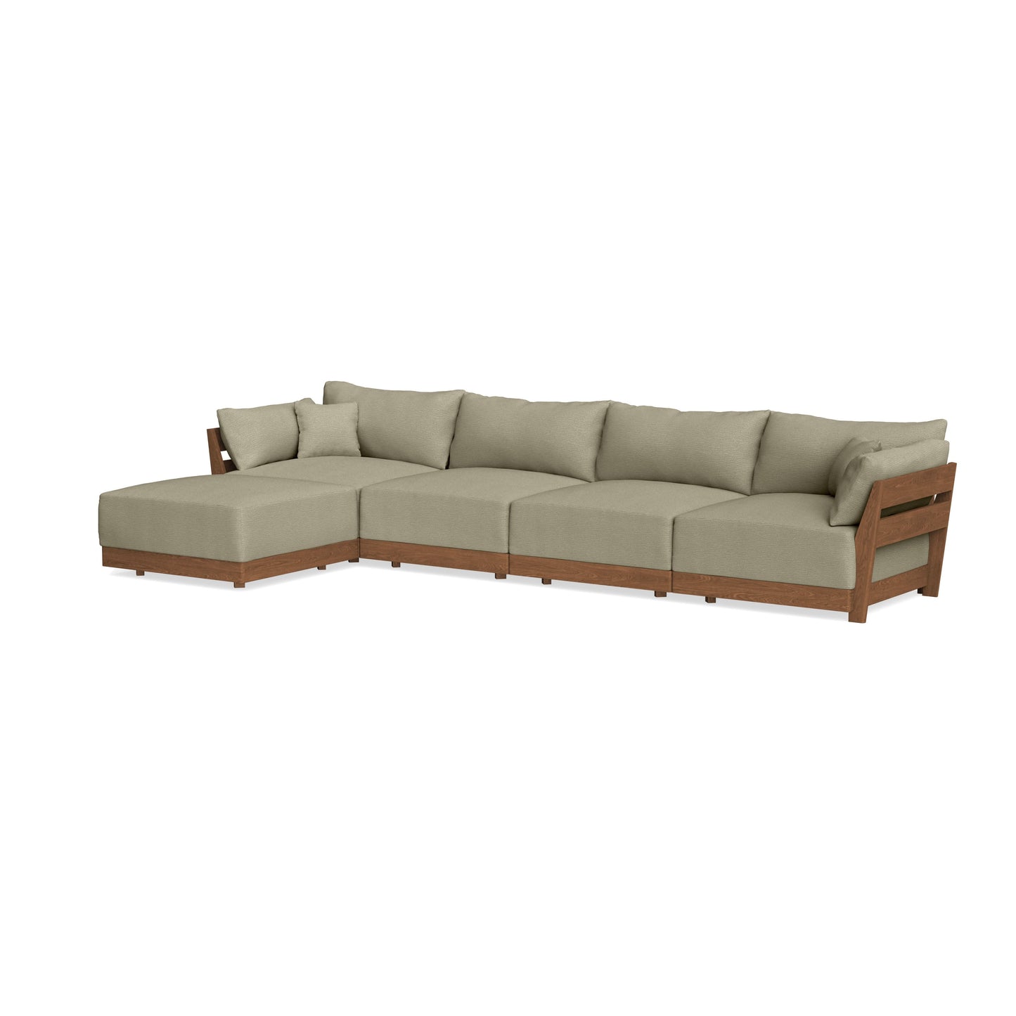 Modular Bondi Espresso 4-Seater Sectional in Cappuccino | Memory Foam Blend