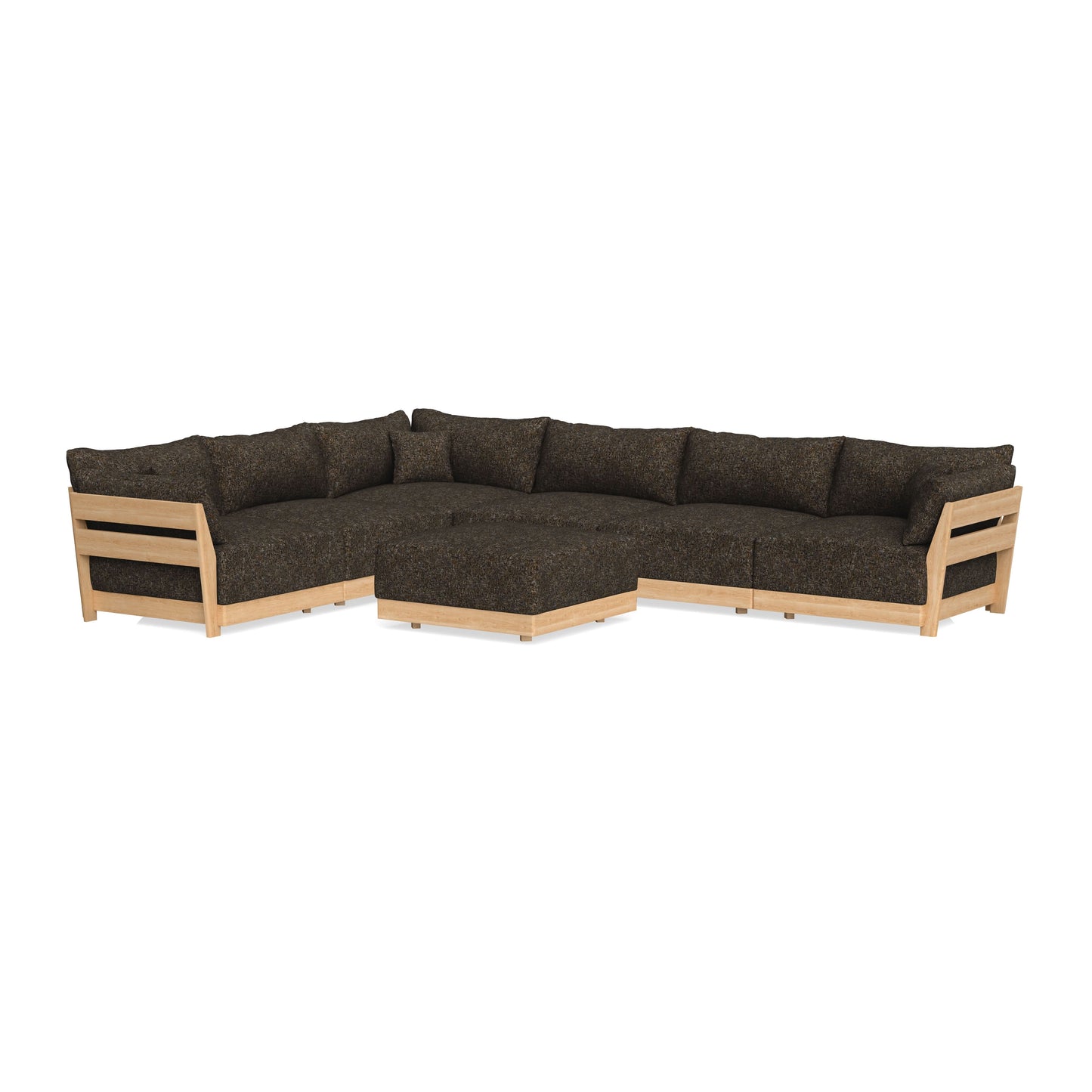 Slipcover Only - Modular Bondi 6-Seater Corner Sectional + Ottoman in Phantom