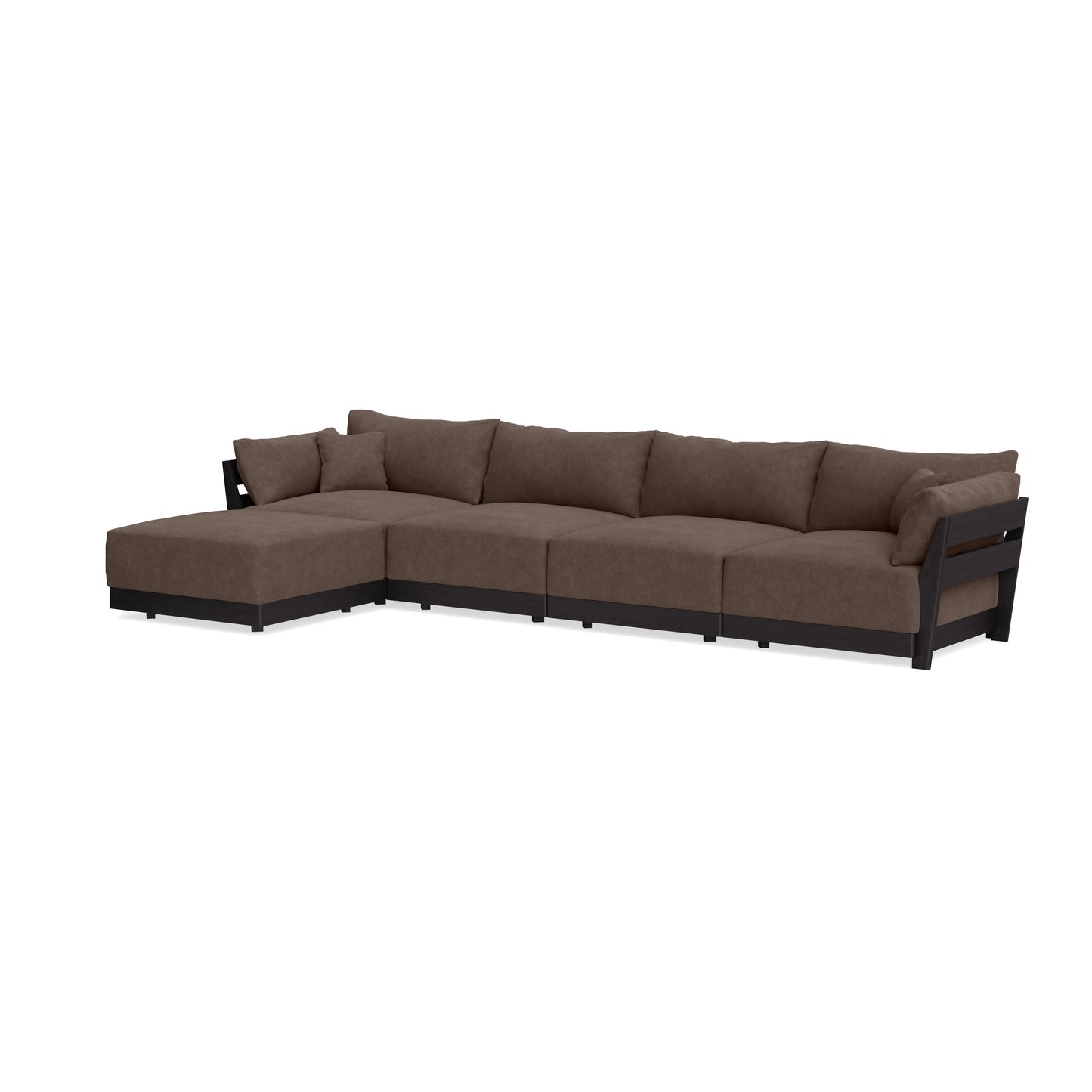 Modular Bondi Black 4-Seater Sectional in Chocolate | Classic Blend