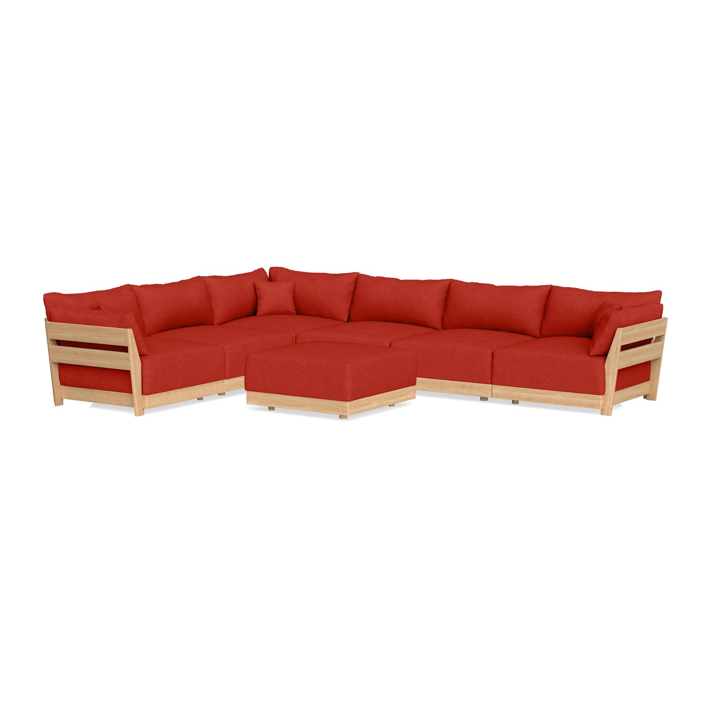 Slipcover Only - Modular Bondi 6-Seater Corner Sectional + Ottoman in Cayenne