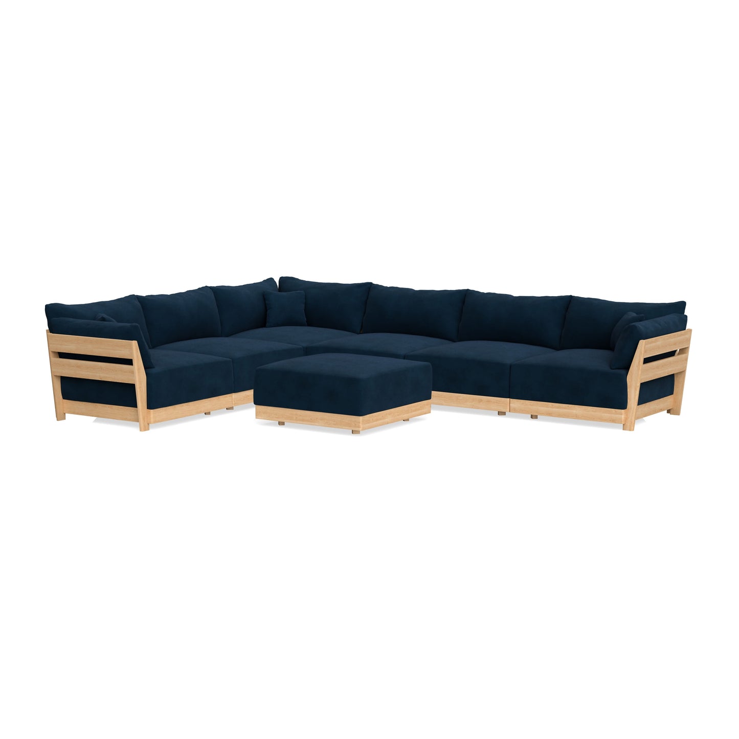 Slipcover Only - Modular Bondi 6-Seater Corner Sectional + Ottoman in Royal Blue