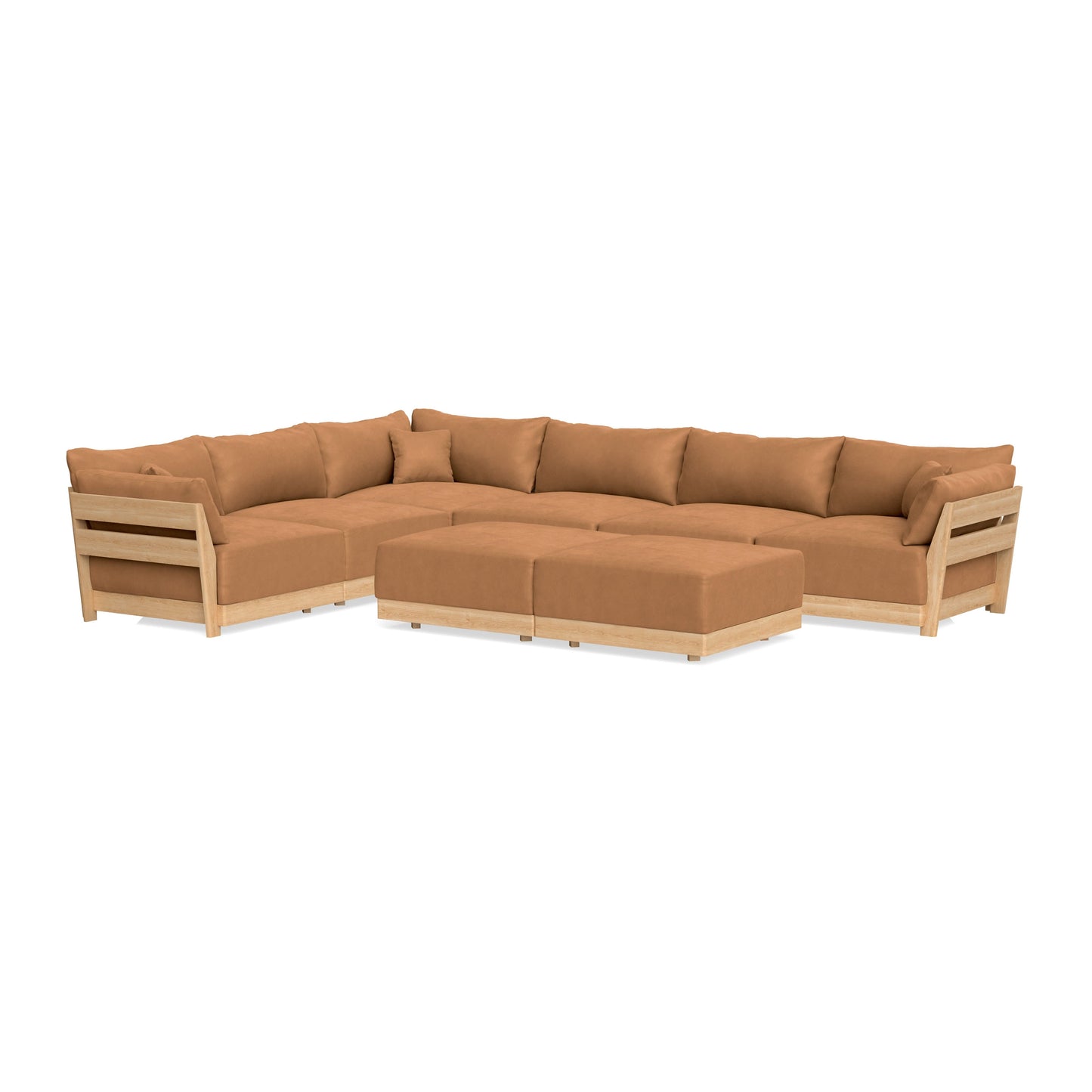 Slipcover Only - Modular Bondi 6-Seater Corner Sectional + Bench Ottoman in Cheddar