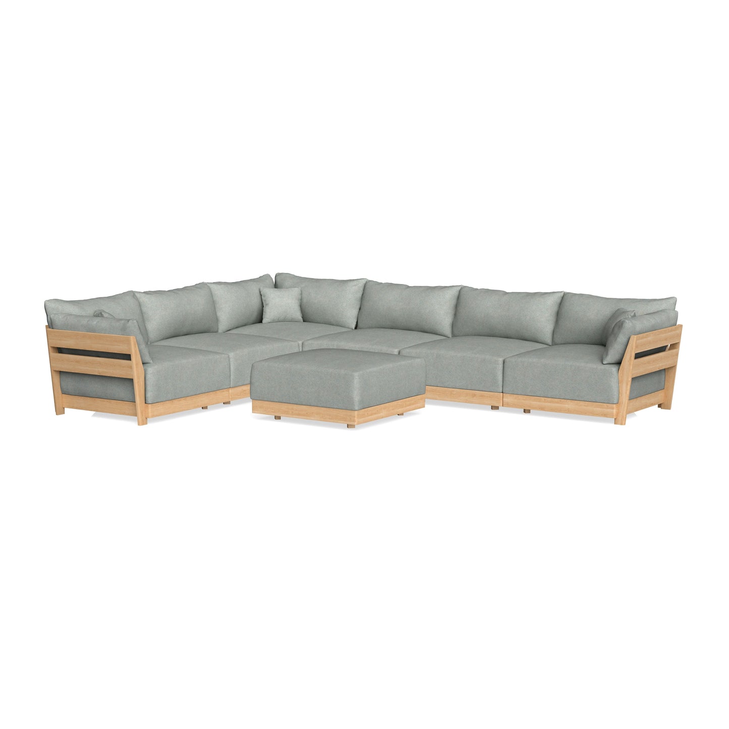 Slipcover Only - Modular Bondi 6-Seater Corner Sectional + Ottoman in Spa