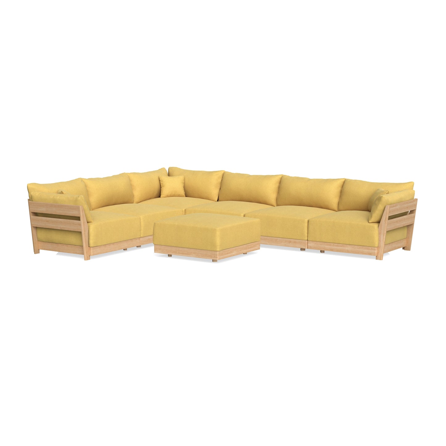 Slipcover Only - Modular Bondi 6-Seater Corner Sectional + Ottoman in Goldenrod