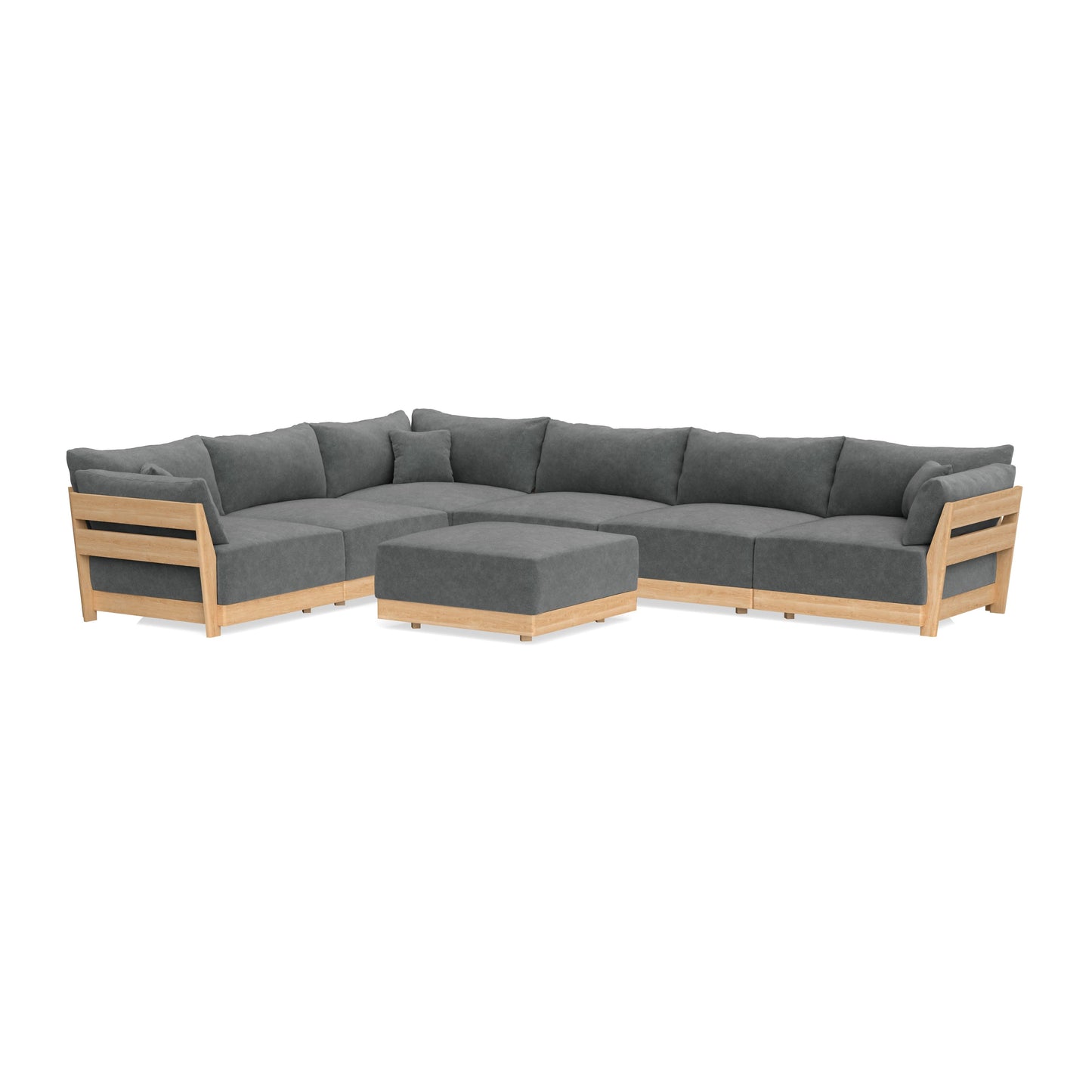 Slipcover Only - Modular Bondi 6-Seater Corner Sectional + Ottoman in Chimney Gray