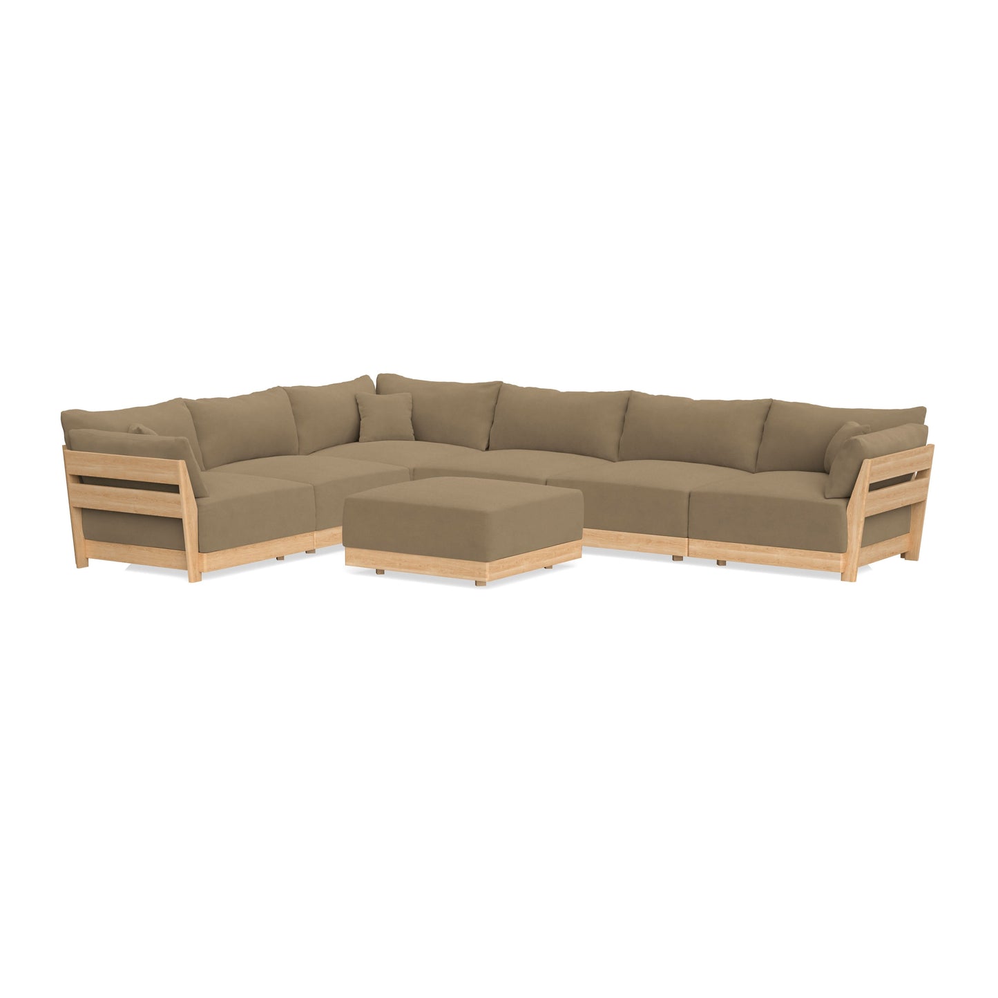 Slipcover Only - Modular Bondi 6-Seater Corner Sectional + Ottoman in Macchiato