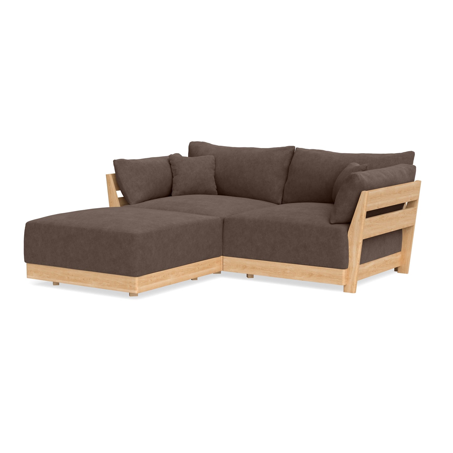 Modular Bondi Latte 2-Seater Sectional in Chocolate | Memory Foam Blend