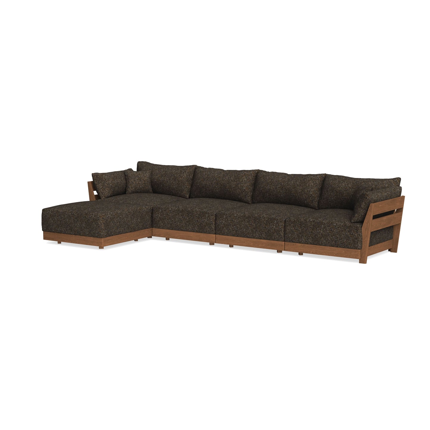 Modular Bondi Espresso 4-Seater Sectional in Phantom | Memory Foam Blend