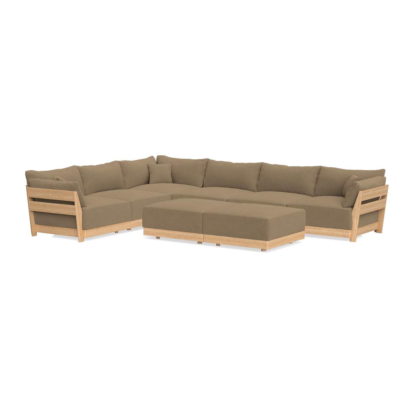 Slipcover Only - Modular Bondi 6-Seater Corner Sectional + Bench Ottoman in Macchiato