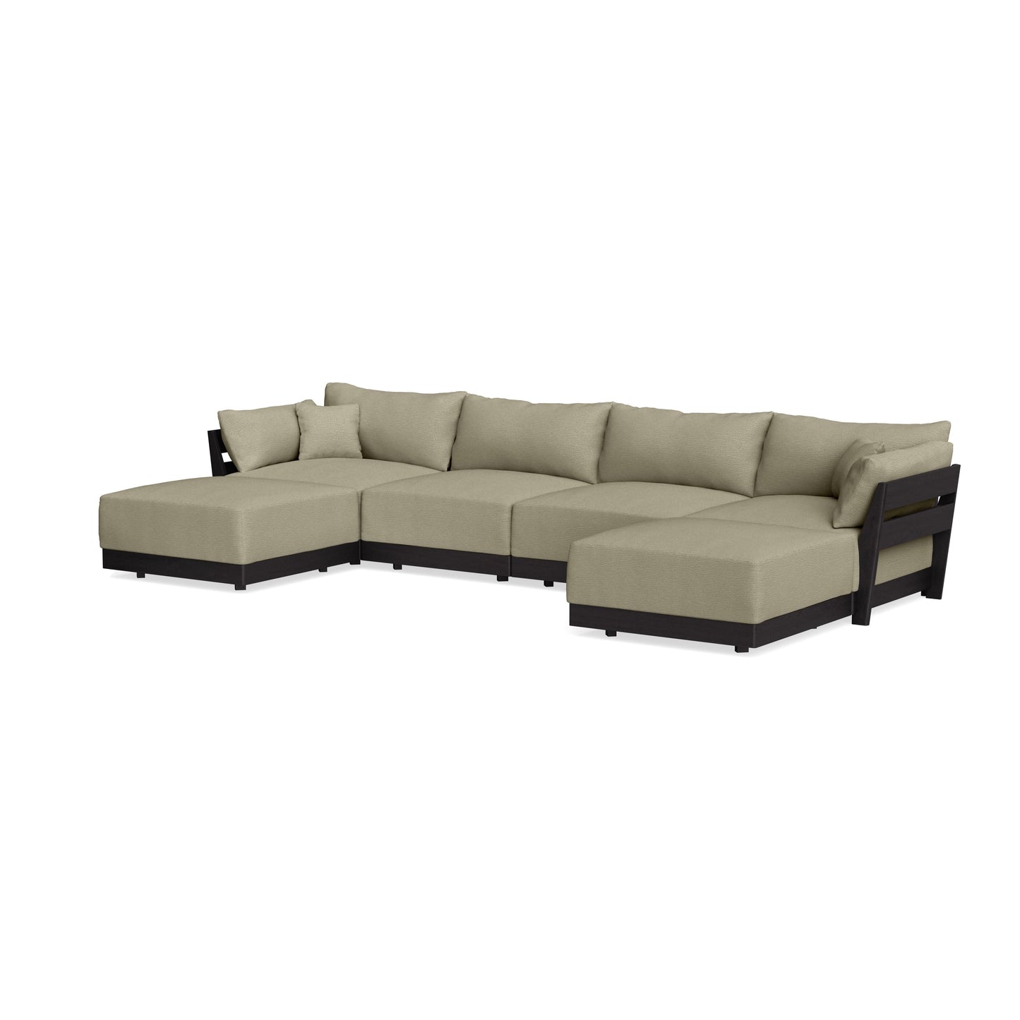 Modular Bondi Black 4-Seater U-Sectional in Cappuccino | Classic Blend