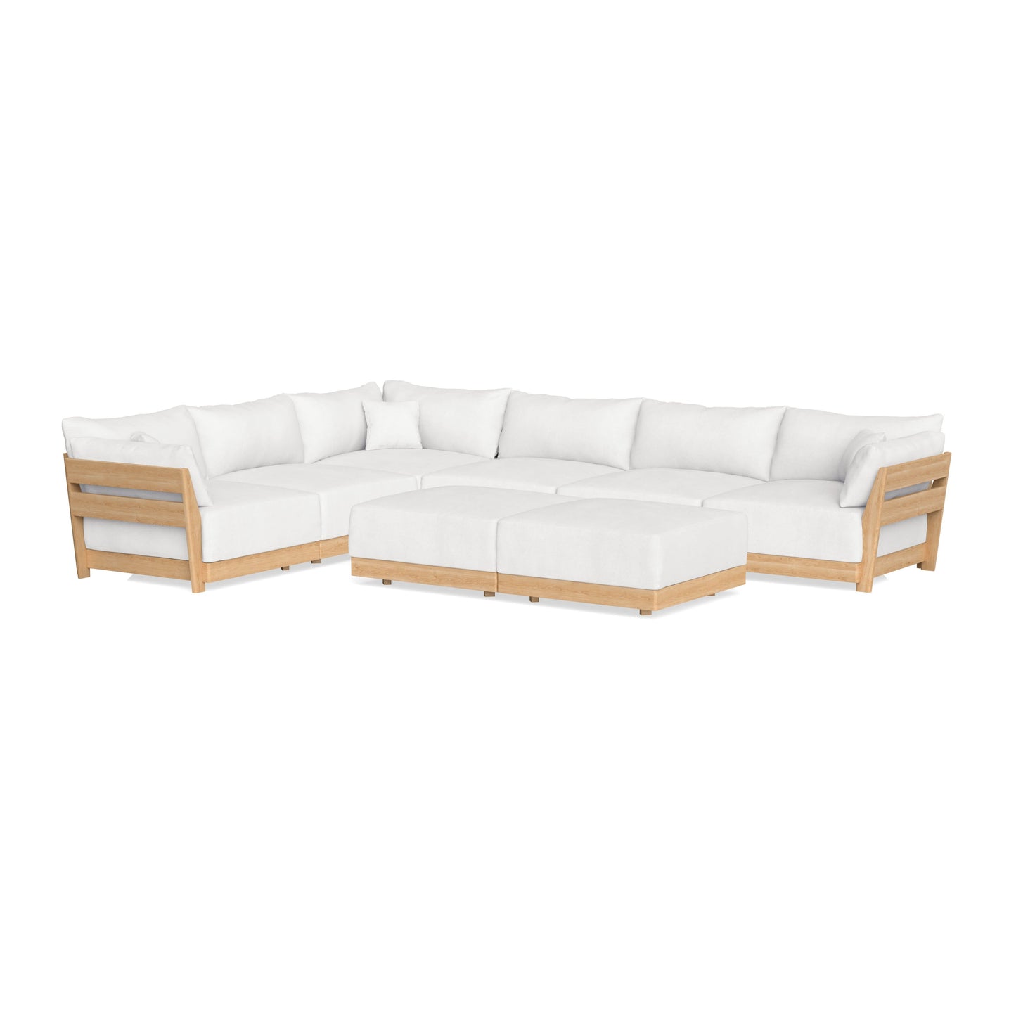 Slipcover Only - Modular Bondi 6-Seater Corner Sectional + Bench Ottoman in Snow