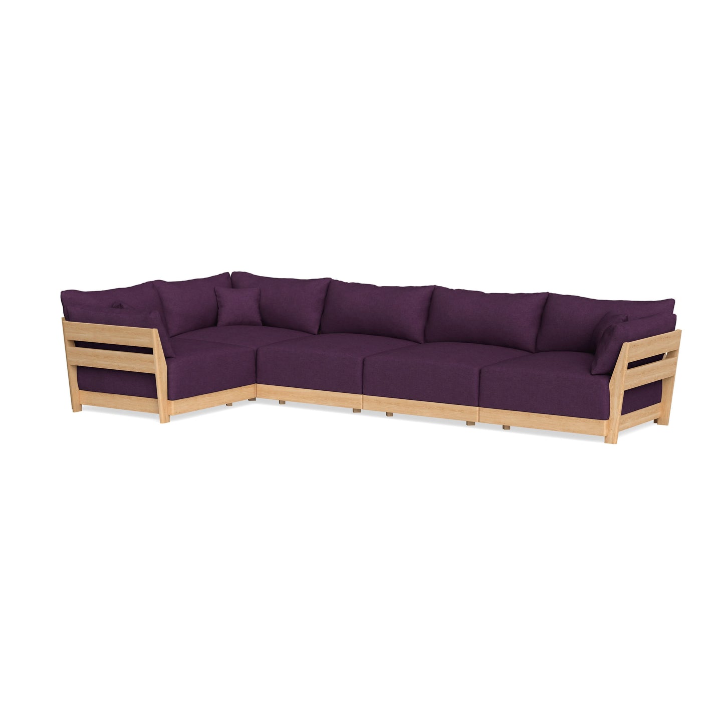 Slipcover Only - Modular Bondi 5-Seater L-Sectional in Aubergine