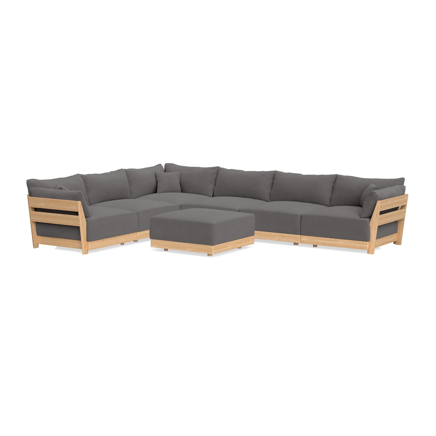 Slipcover Only - Modular Bondi 6-Seater Corner Sectional + Ottoman in Burnt Ember