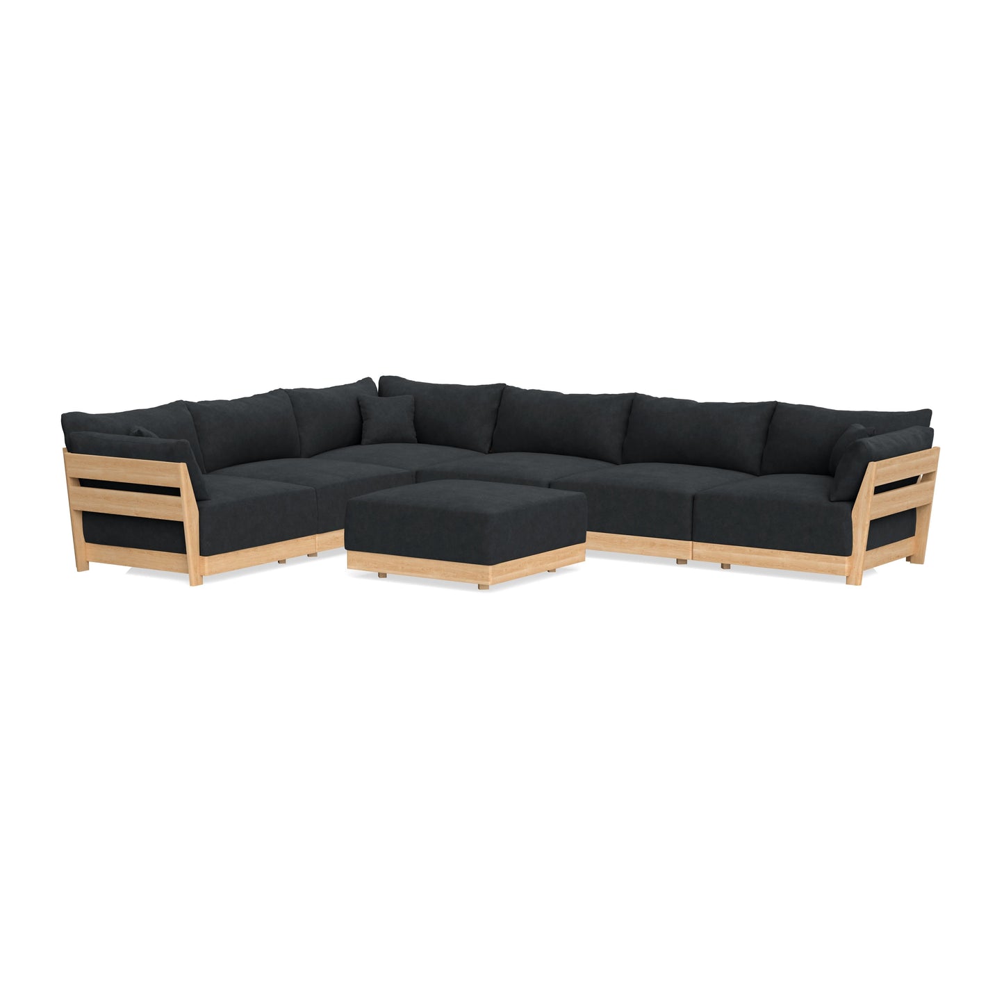 Slipcover Only - Modular Bondi 6-Seater Corner Sectional + Ottoman in Coal