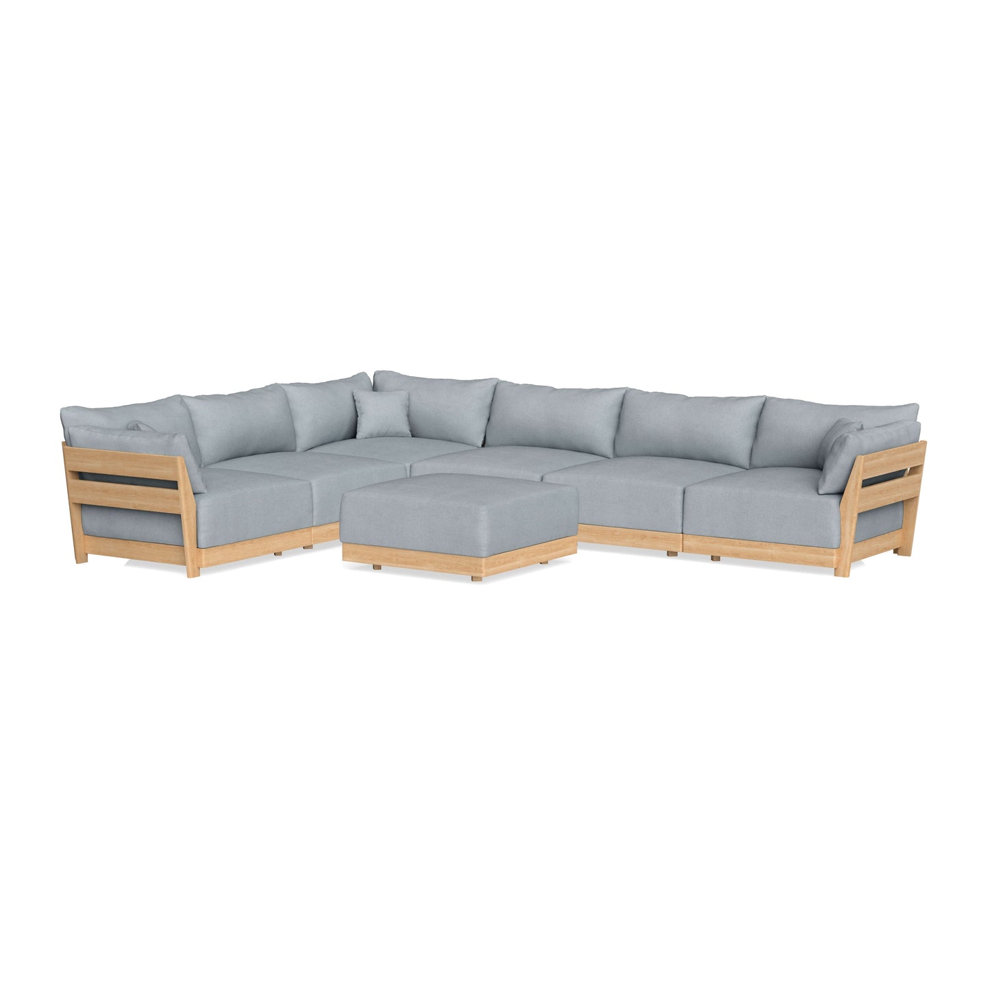 Slipcover Only - Modular Bondi 6-Seater Corner Sectional + Ottoman in Ash
