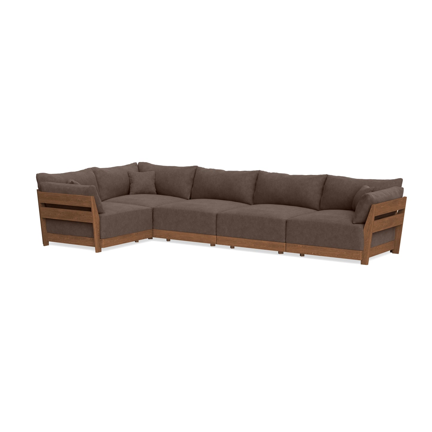 Modular Bondi Espresso 5-Seater L-Sectional in Chocolate | Memory Foam Blend