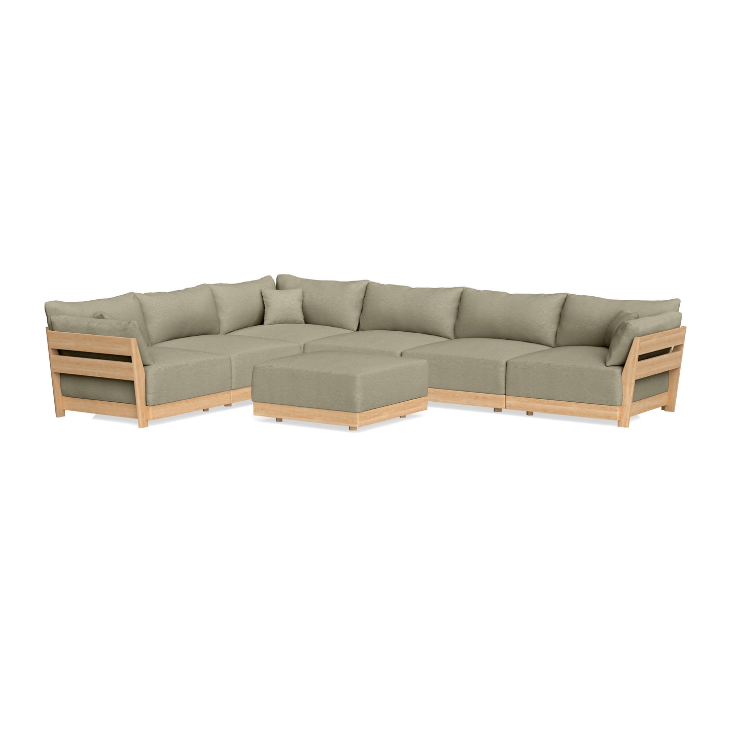 Slipcover Only - Modular Bondi 6-Seater Corner Sectional + Ottoman in Cappuccino