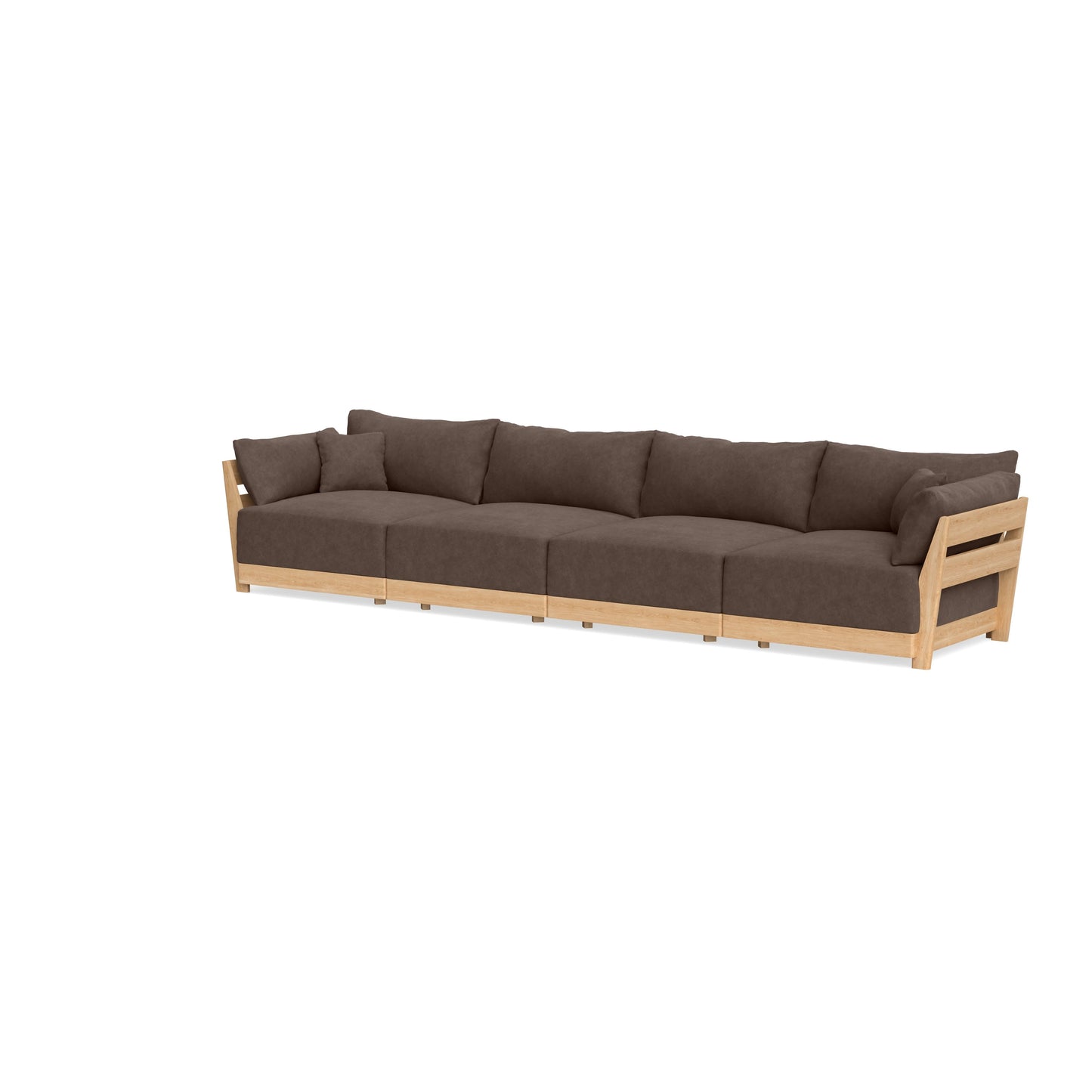 Modular Bondi Latte 4-Seater Sofa in Chocolate | Memory Foam Blend