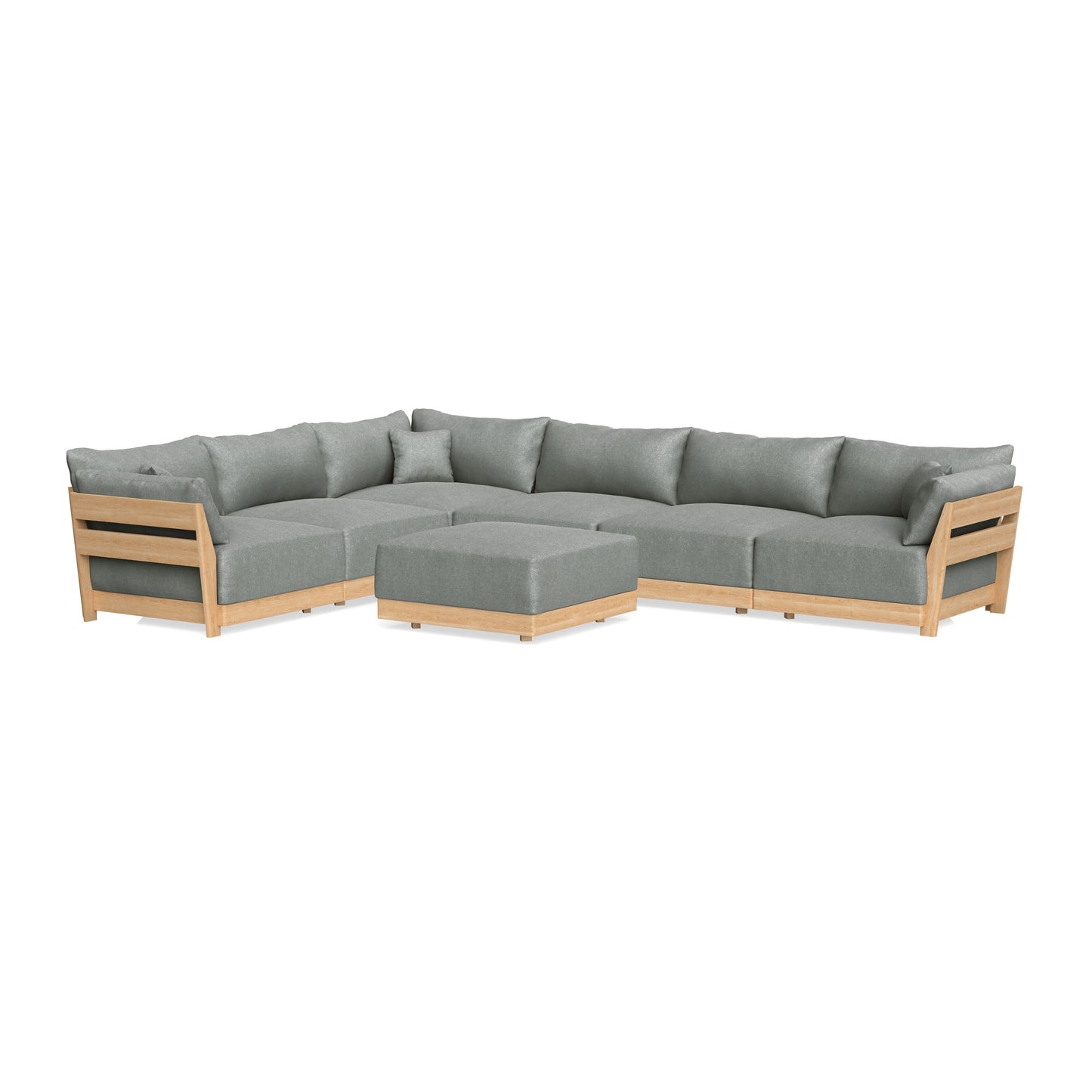 Slipcover Only - Modular Bondi 6-Seater Corner Sectional + Ottoman in Storm Gray