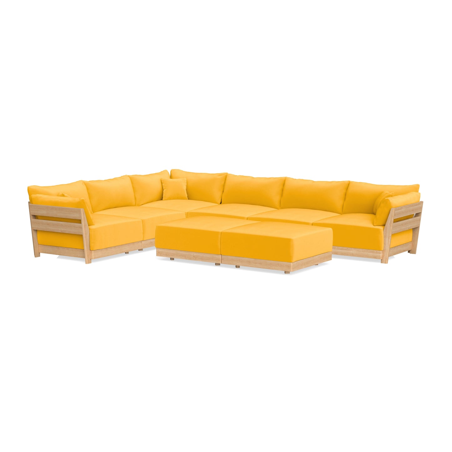 Slipcover Only - Modular Bondi 6-Seater Corner Sectional + Bench Ottoman in Marigold