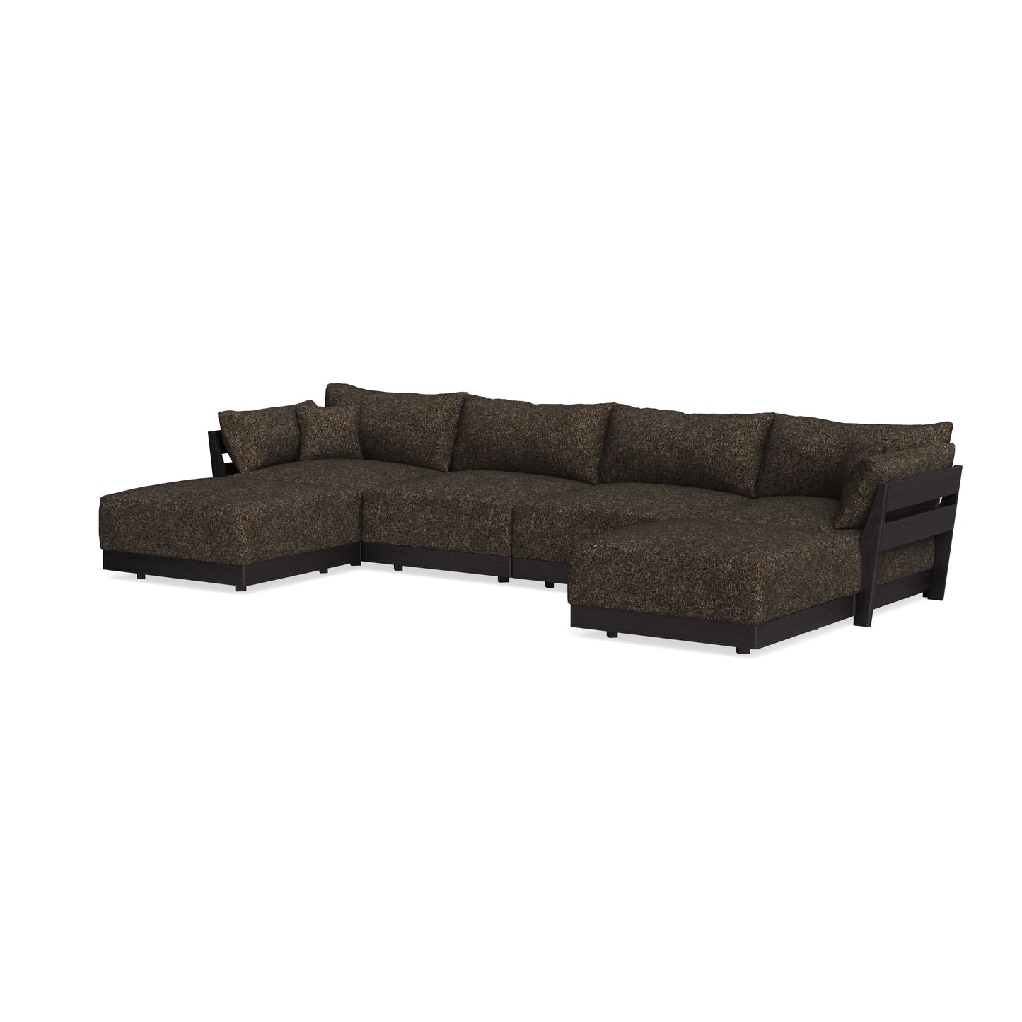 Modular Bondi Black 4-Seater U-Sectional in Phantom | Memory Foam Blend