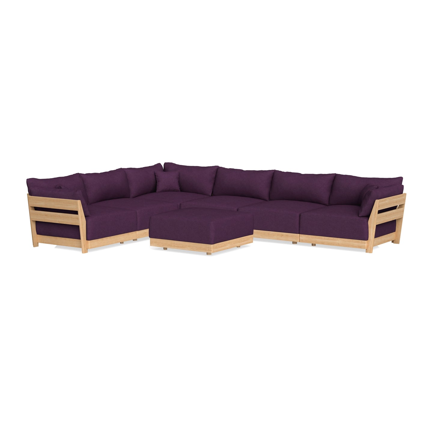 Slipcover Only - Modular Bondi 6-Seater Corner Sectional + Ottoman in Aubergine
