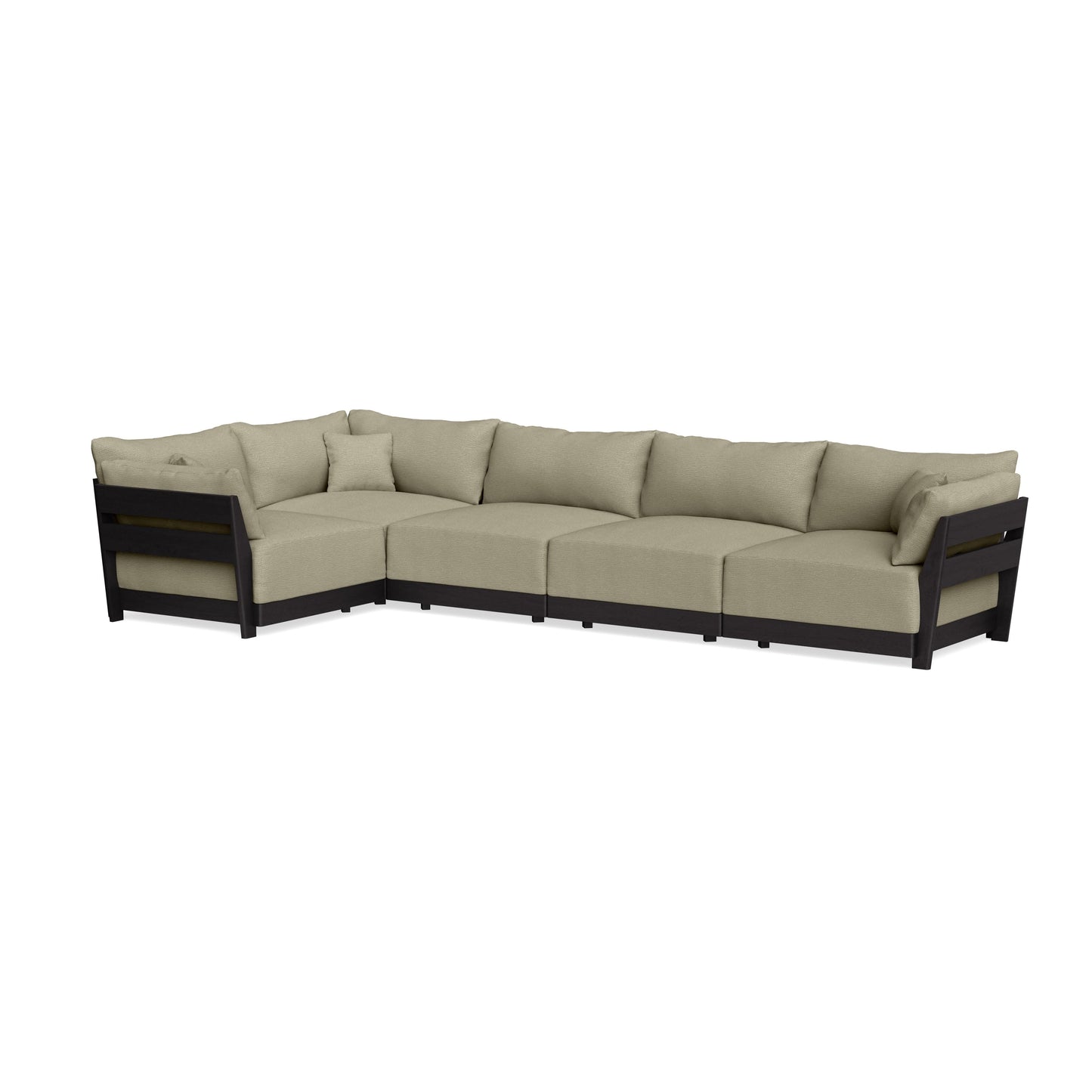 Modular Bondi Black 5-Seater L-Sectional in Cappuccino | Classic Blend