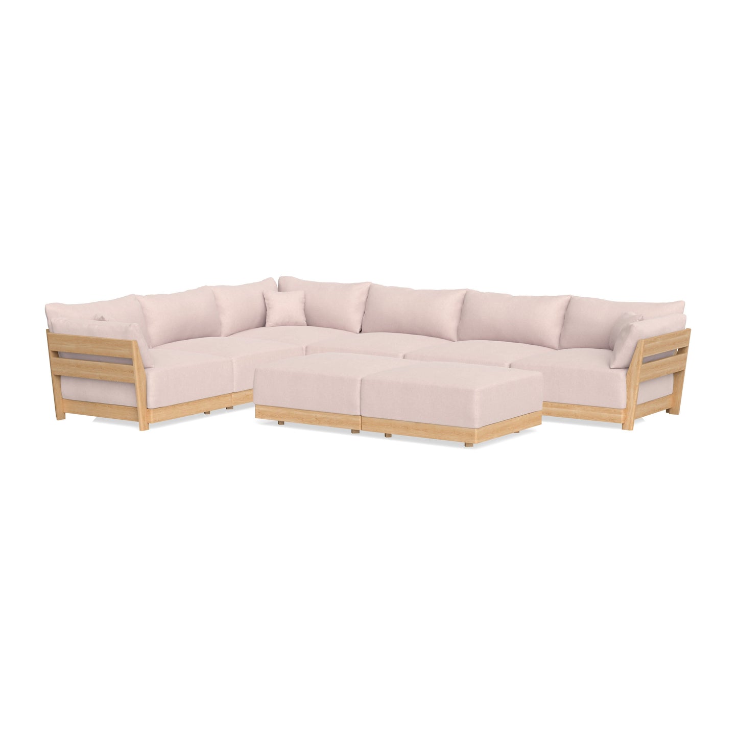 Slipcover Only - Modular Bondi 6-Seater Corner Sectional + Bench Ottoman in Peony