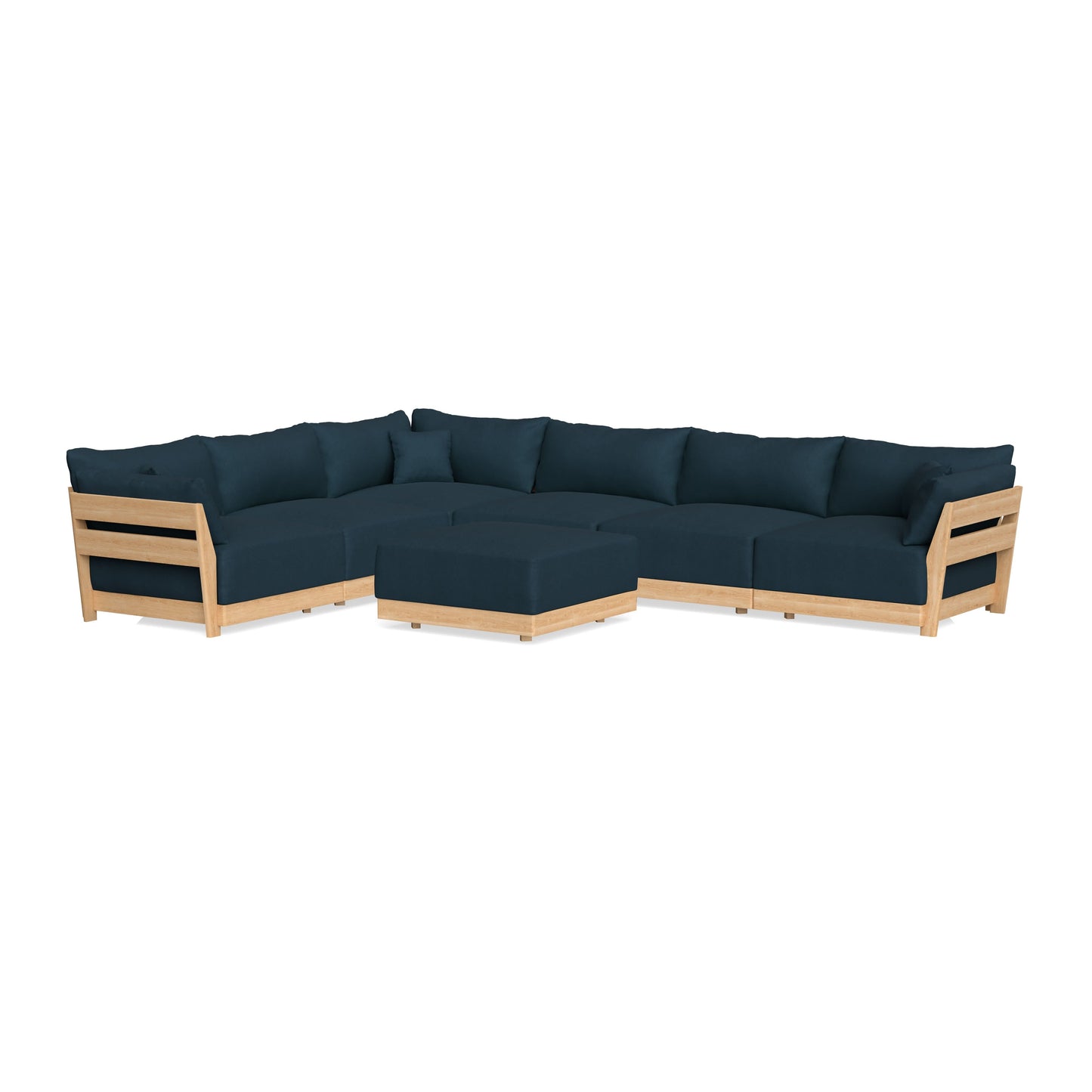 Slipcover Only - Modular Bondi 6-Seater Corner Sectional + Ottoman in Navy Blue
