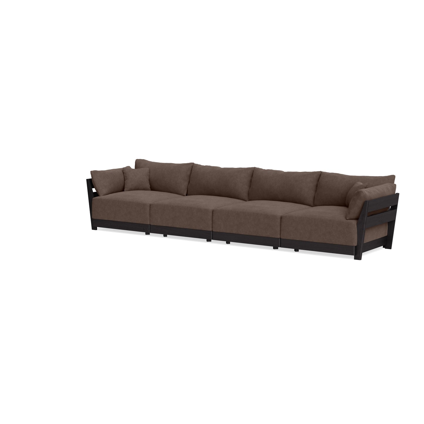Modular Bondi Black 4-Seater Sofa in Chocolate | Memory Foam Blend