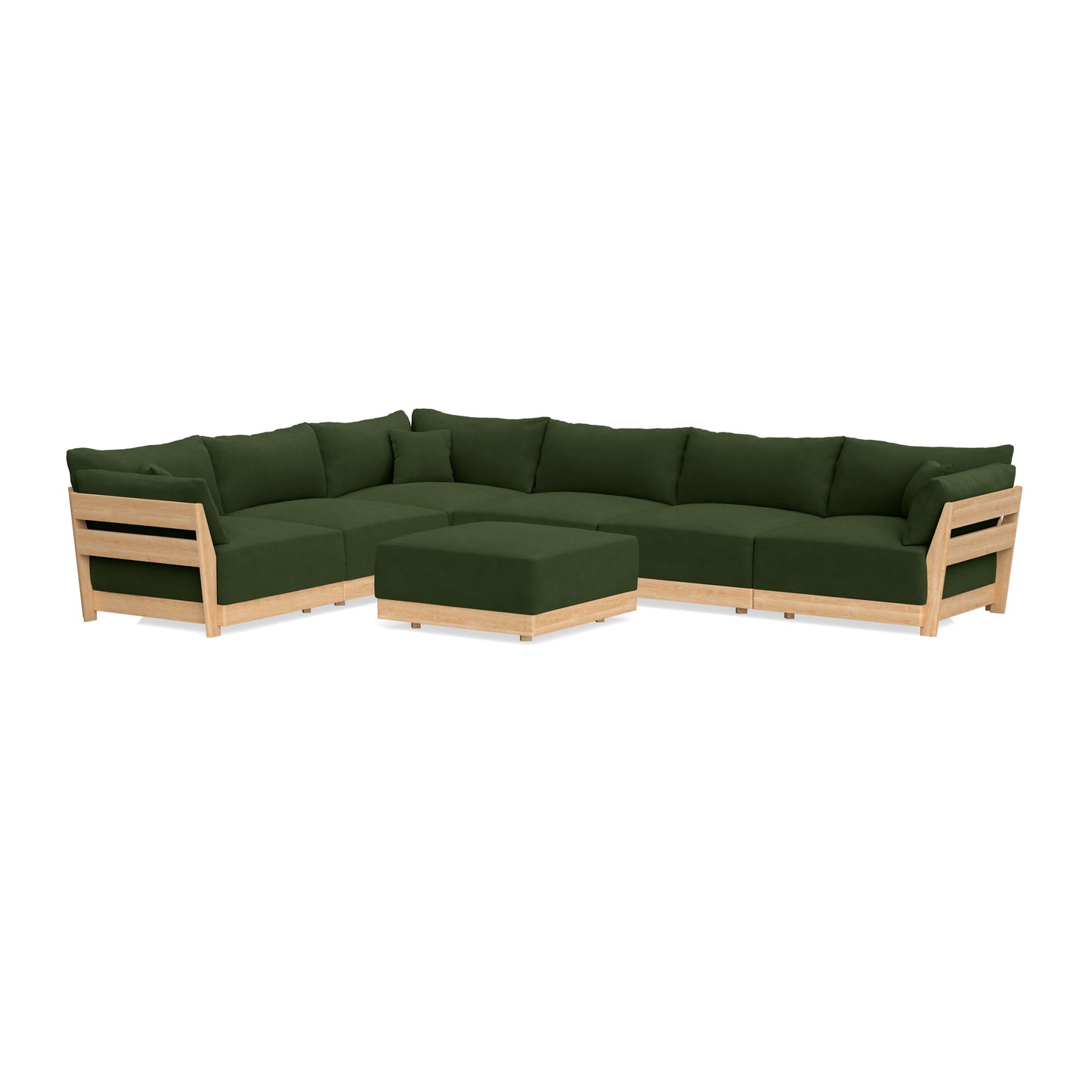 Slipcover Only - Modular Bondi 6-Seater Corner Sectional + Ottoman in Tuscan Green