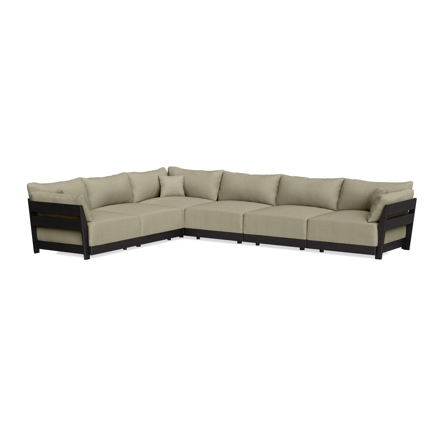 Modular Bondi Black 6-Seater Corner Sectional in Cappuccino | Memory Foam Blend