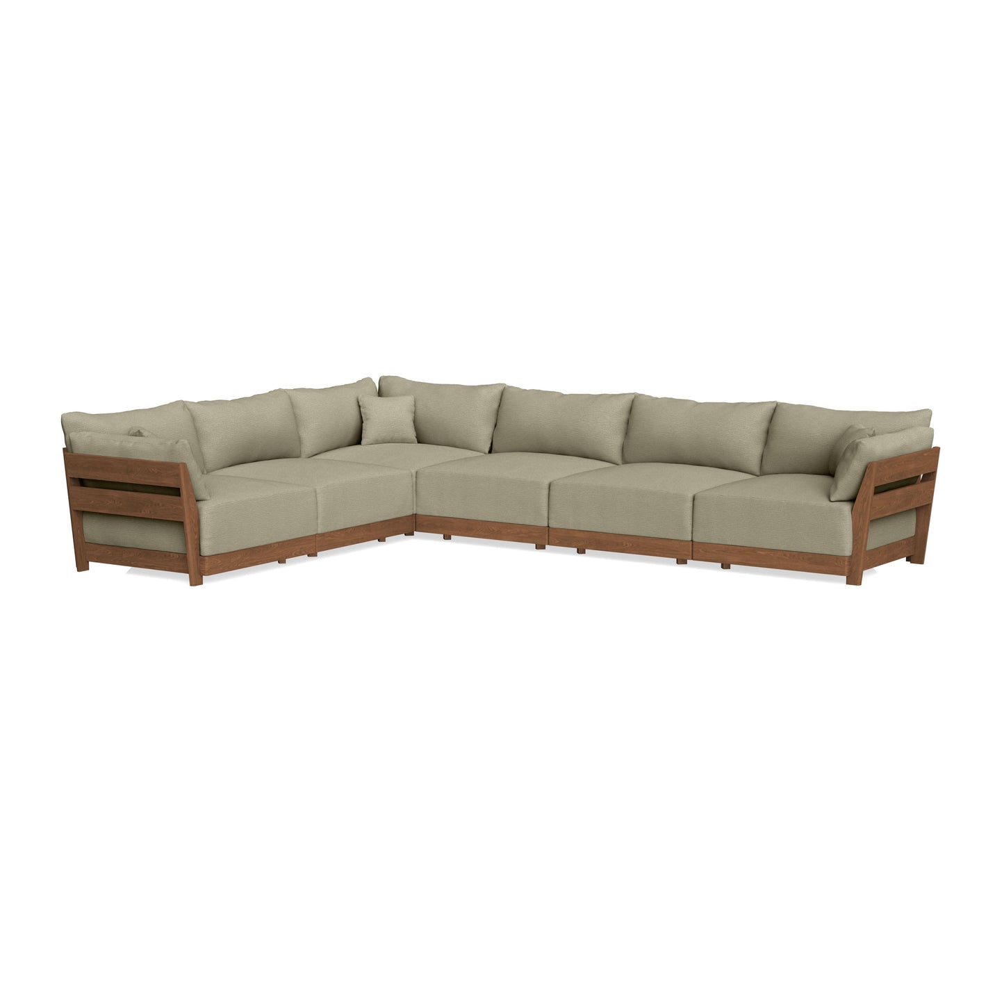 Modular Bondi Espresso 6-Seater Corner Sectional in Cappuccino | Memory Foam Blend