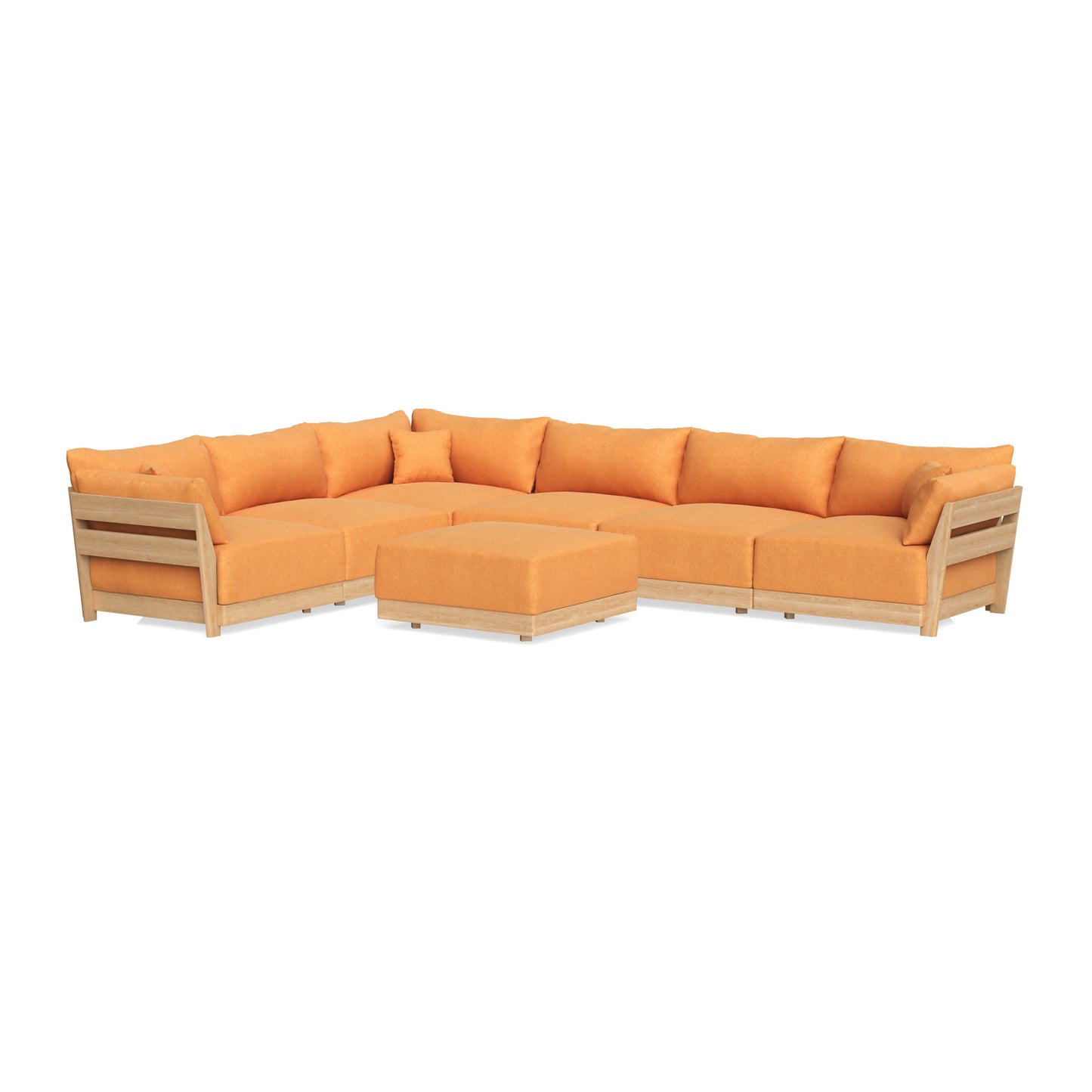 Slipcover Only - Modular Bondi 6-Seater Corner Sectional + Ottoman in Tangerine