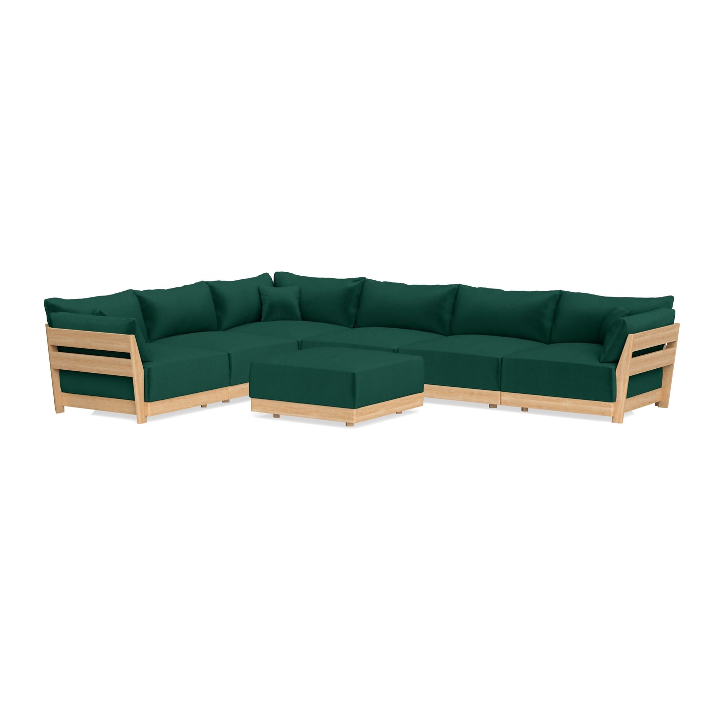 Slipcover Only - Modular Bondi 6-Seater Corner Sectional + Ottoman in Evergreen